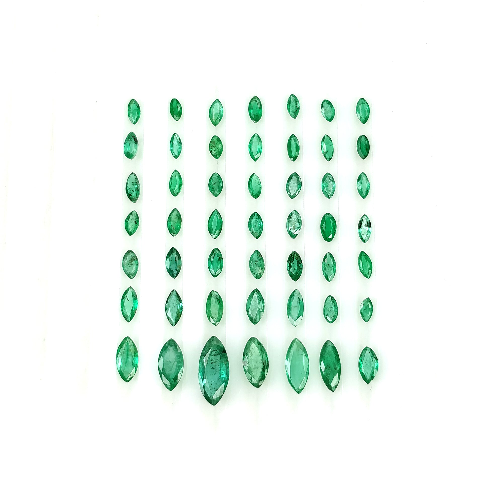 Natural Untreated Green Emerald Gemstone - 5.70cts Marquise Cut (3.5*2mm to 9.5*4mm) - 49pcs for Jewelry Making, Engagement Rings & Luxury Gifts