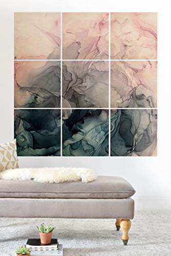Blush and Payne's Grey Flowing Abstract Painting