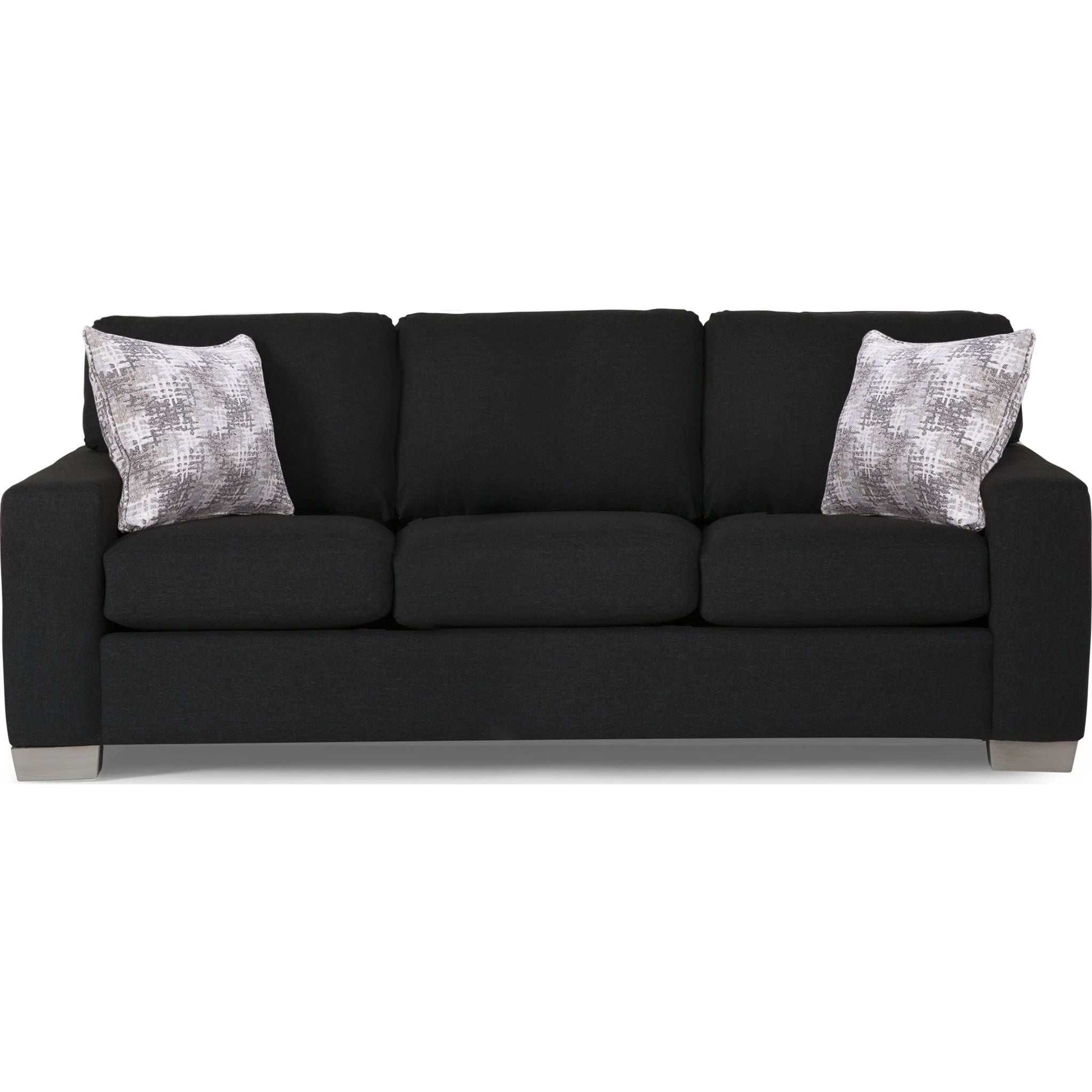 Alessandra Sofa - Modern Lecco Ebony Fabric Sectional Couch for Living Room, Lounge & Family Gatherings