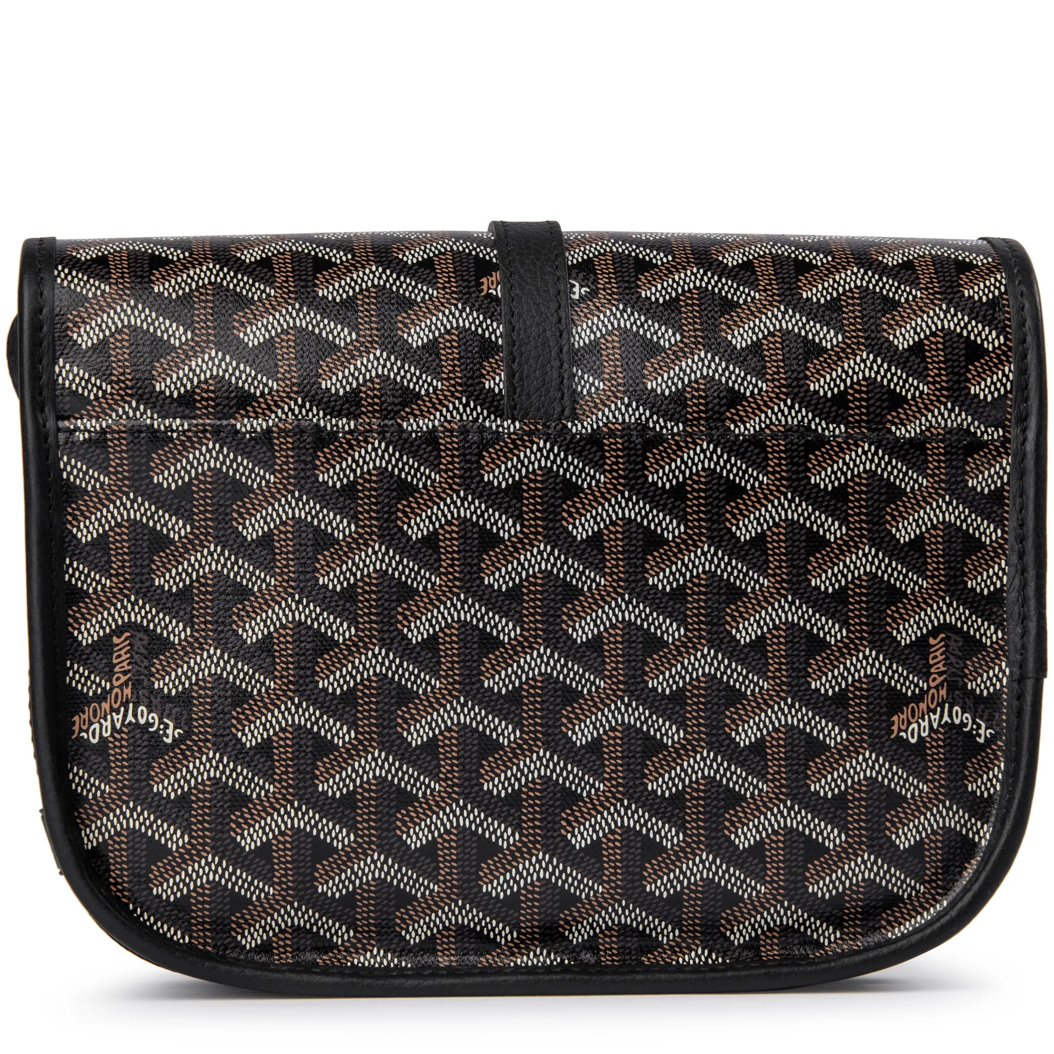 Goyard Goyardine Belvedere II Black PM Messenger Bag for Women & Men - Luxury Leather Crossbody Shoulder Bag for Travel, Work & Everyday Use