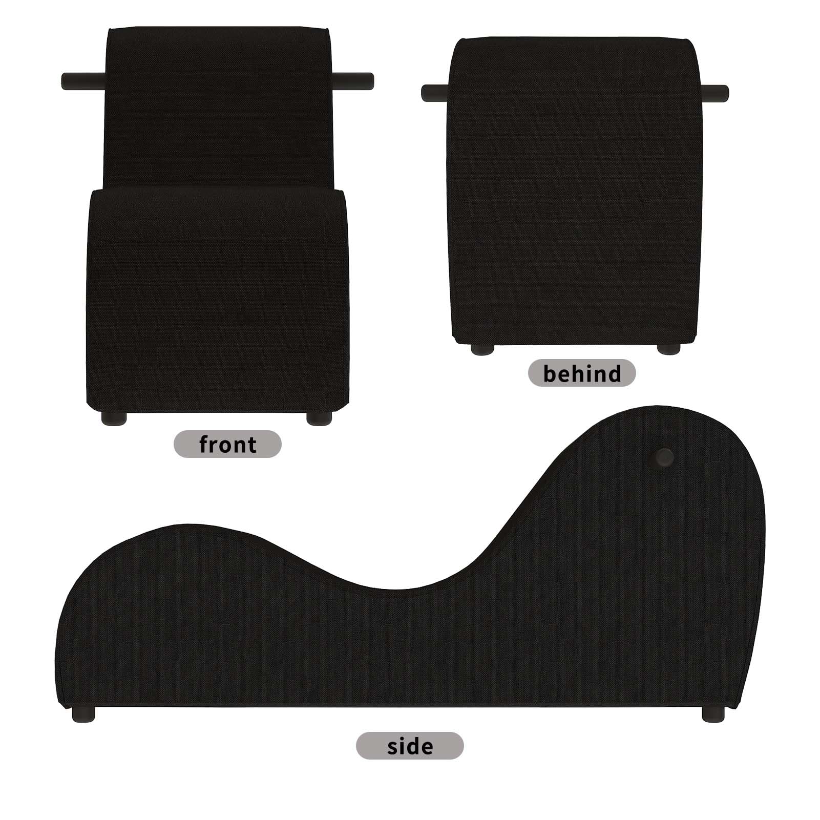 Ergonomic Yoga Chair for Adults - Black Curved Yoga Chaise Lounge for Stretching, Relaxation & Exercise - Perfect for Couples & Indoor Use in Bedroom, Living Room or Home Gym