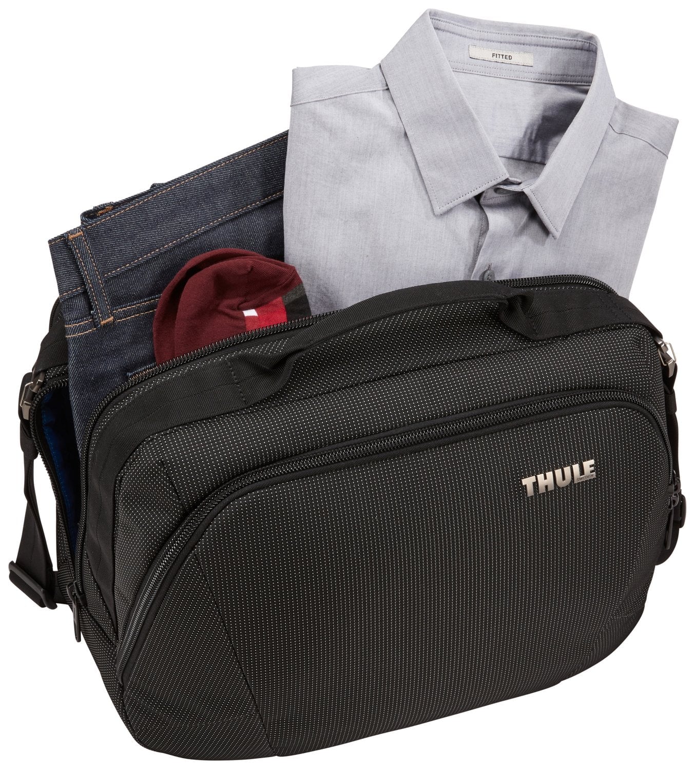 Thule Crossover 2 Rolling Luggage - Durable Black Carry-On Boarding Bag for Air Travel | Perfect for Business Trips & Weekend Getaways