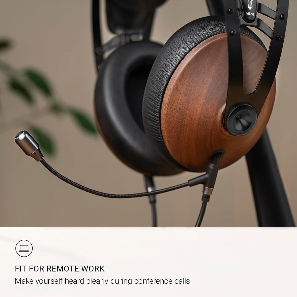 Meze 99 Classics Wired Wooden Closed Back Over Ear Headphones with Microphone (Walnut/Black) - Premium Audiophile Headphones for Home Studio, Gaming & Music Listening