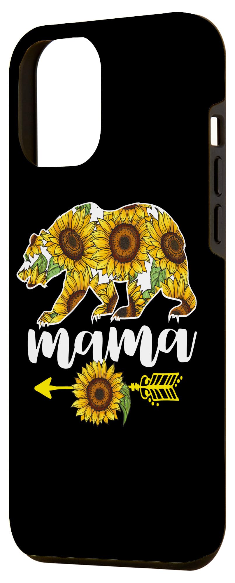 iPhone 12 Pro Max Case - Cute Sunflower Floral Design with Black Background - Perfect Gift for Mom, Women, Mothers Day - Protective Phone Cover for Everyday Use & Special Occasions