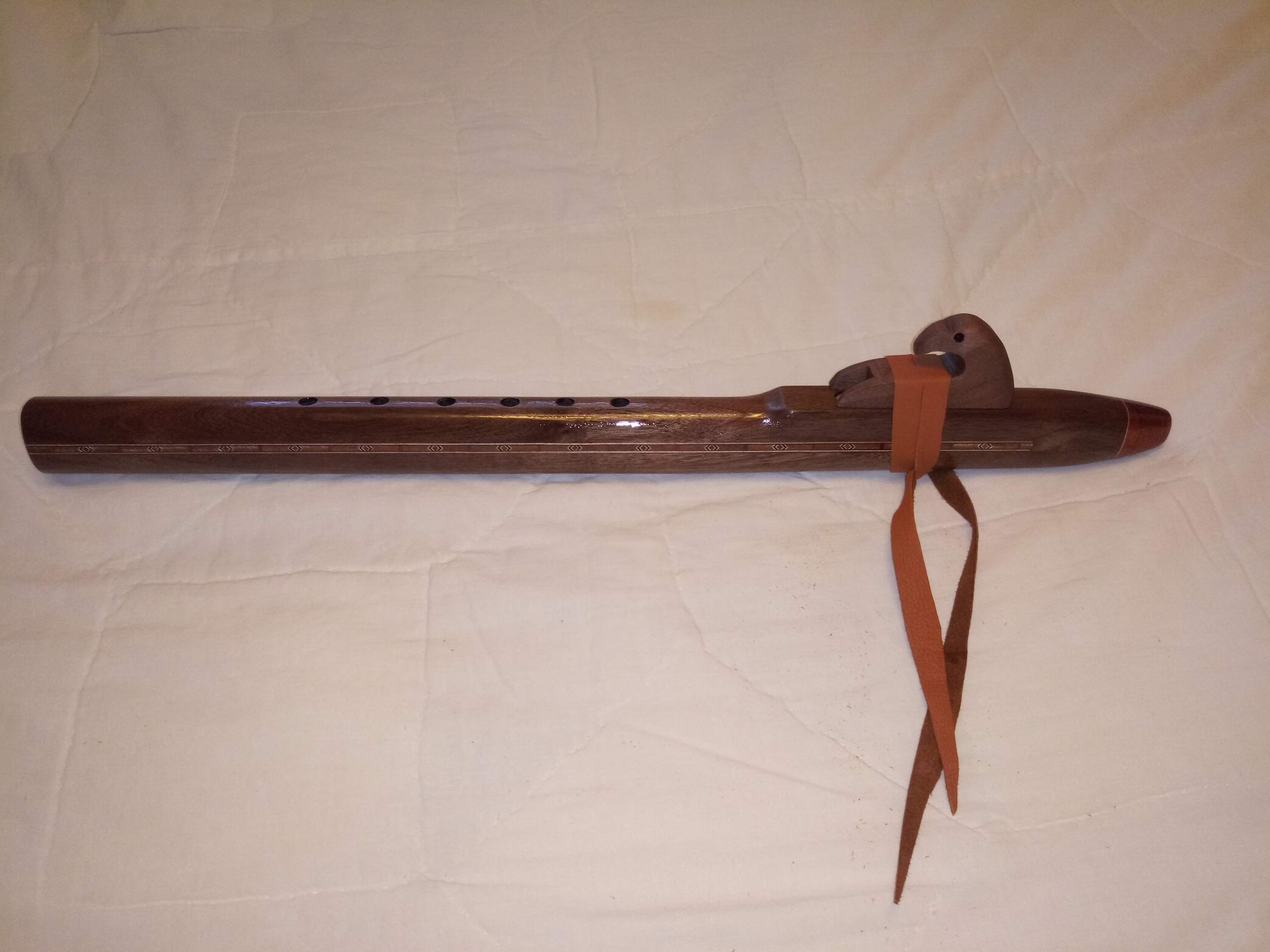 Handmade Native American Flute - Solid Figured Walnut Wood in Key of F - Authentic Tribal Instrument for Meditation, Yoga & Music Therapy - Perfect for Beginners and Professional Musicians