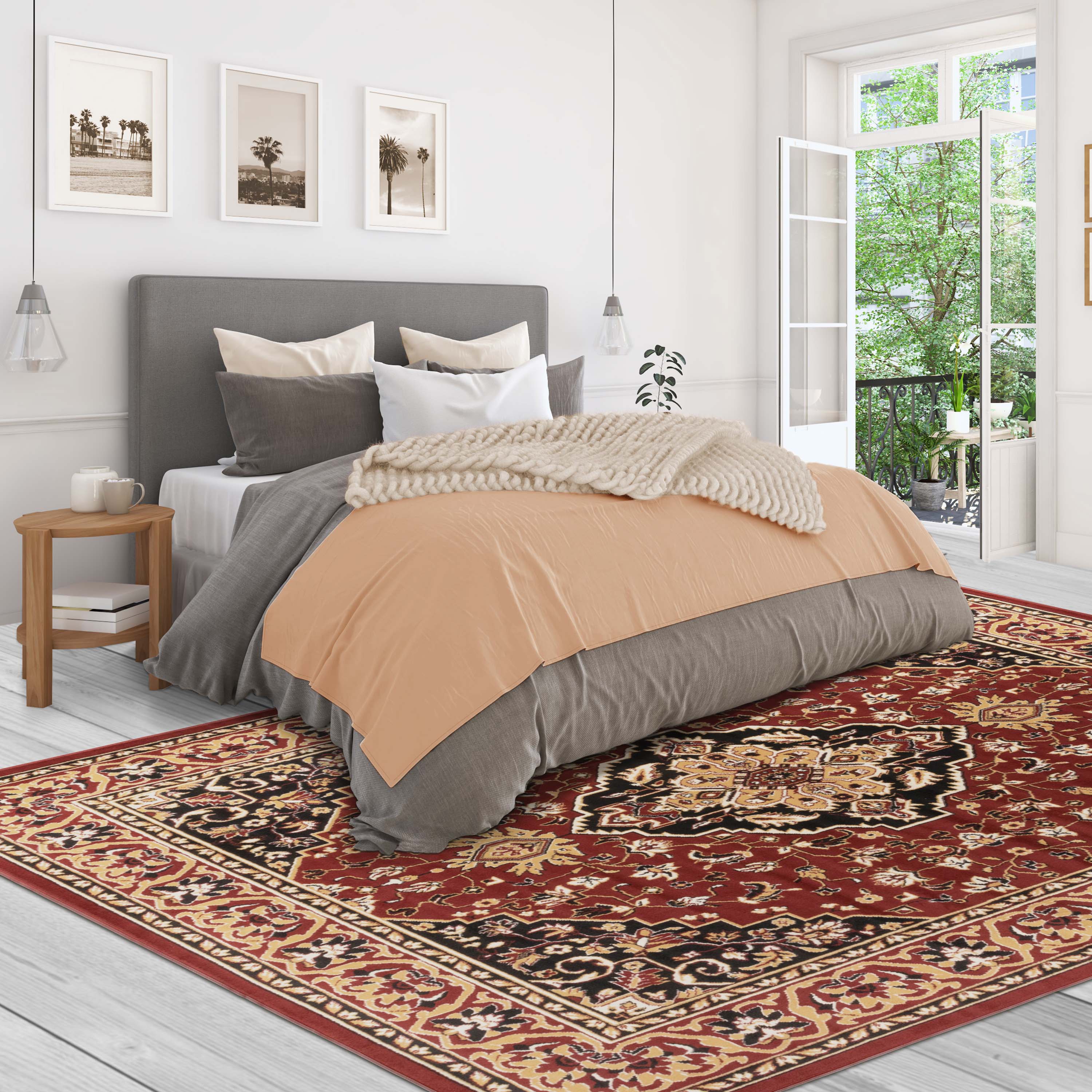 Glendale Traditional Floral Medallion Indoor Area Rug - Non-Slip Living Room Carpet, Bedroom Runner, Hallway Decor | Soft & Durable Home Floor Mat for Cozy Interior Design