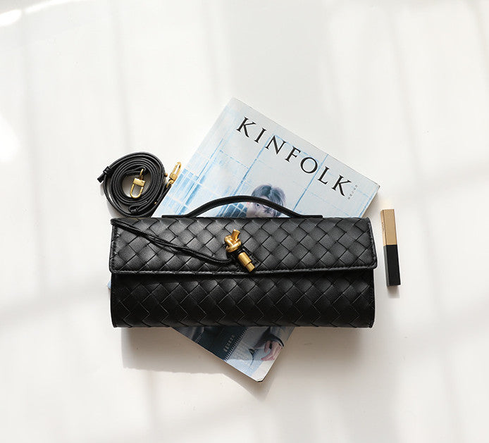 Handmade Woven Leather Clutch Purse for Women - Elegant Crossbody Bag for Evening Parties, Weddings & Date Nights | Durable Genuine Leather Small Handbag