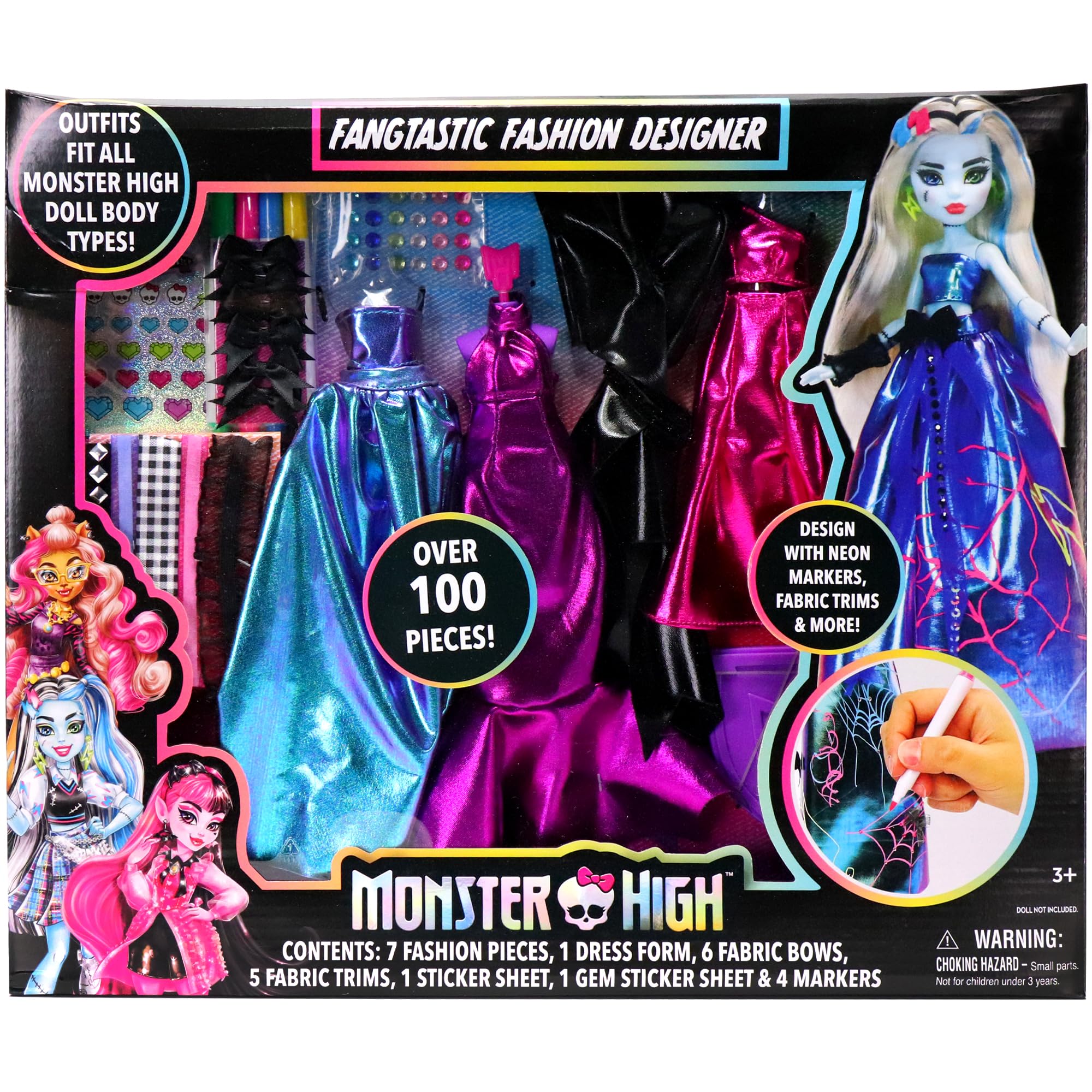 Monster High Be A Fangtastic Designer Fashion Doll Set for Kids | DIY Dress Up & Creative Play | Perfect for Birthday Gifts & Halloween Costume Parties