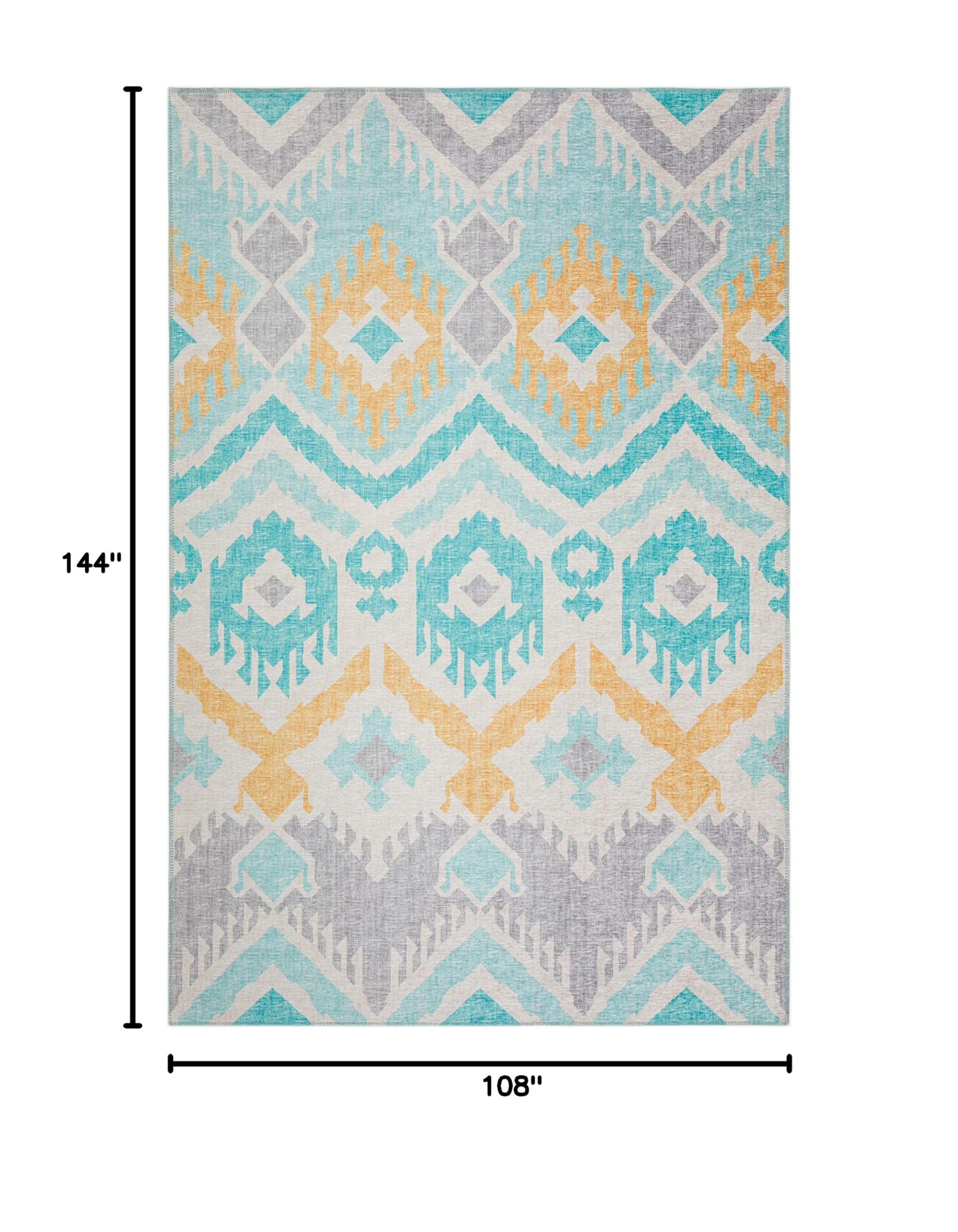 Addison Rugs Yuma AYU32 Aqua 9' x 12' Area Rug - Soft Modern Boho Chic Living Room Carpet for Bedroom, Dining Room & Home Decor