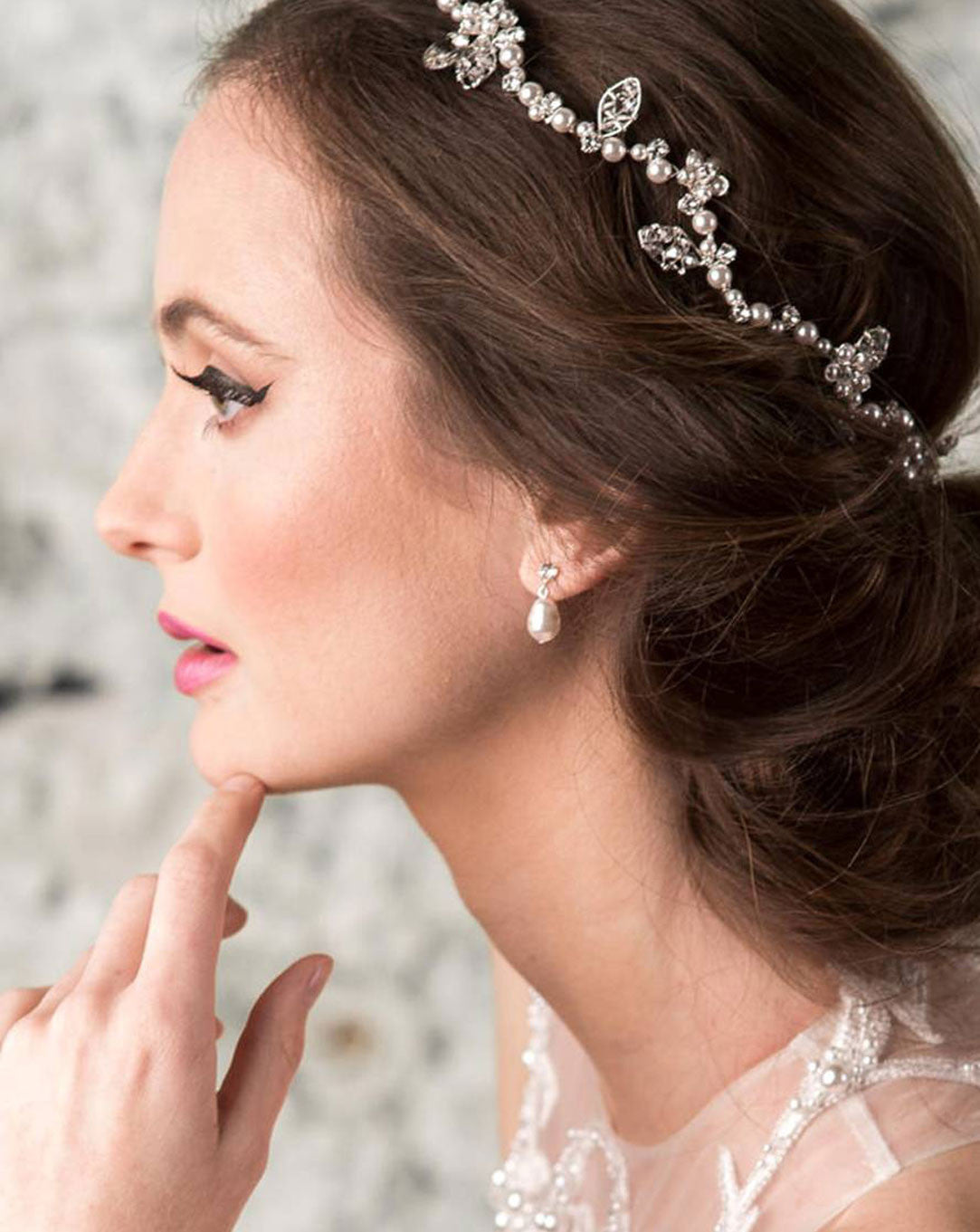 Kezani Eloise Small Crystal Stud Bridal Earrings with Pearl Drop – Perfect for Weddings, Prom, and Formal Events