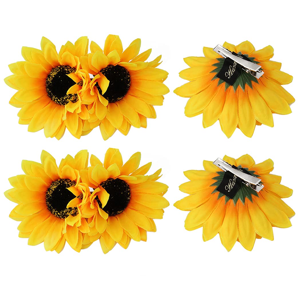 6PCS Sunflower Hair Clips - Yellow Floral Alligator Hairpins for Women & Girls, Hair Barrettes & Styling Accessories - Perfect for Beach, Summer, Party & Everyday Wear