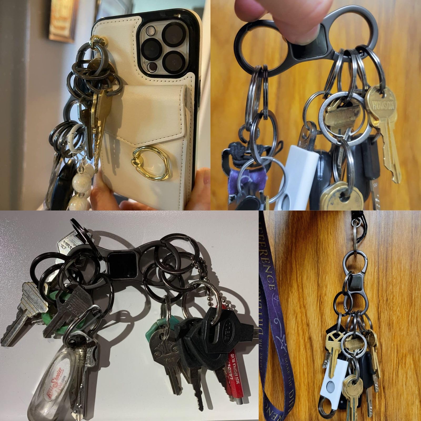 DAYGOS Quick Release Keychain with 8 Key Rings - Heavy Duty Car Key Organizer - Perfect for Car Keys, House Keys & Office Keys (Black)