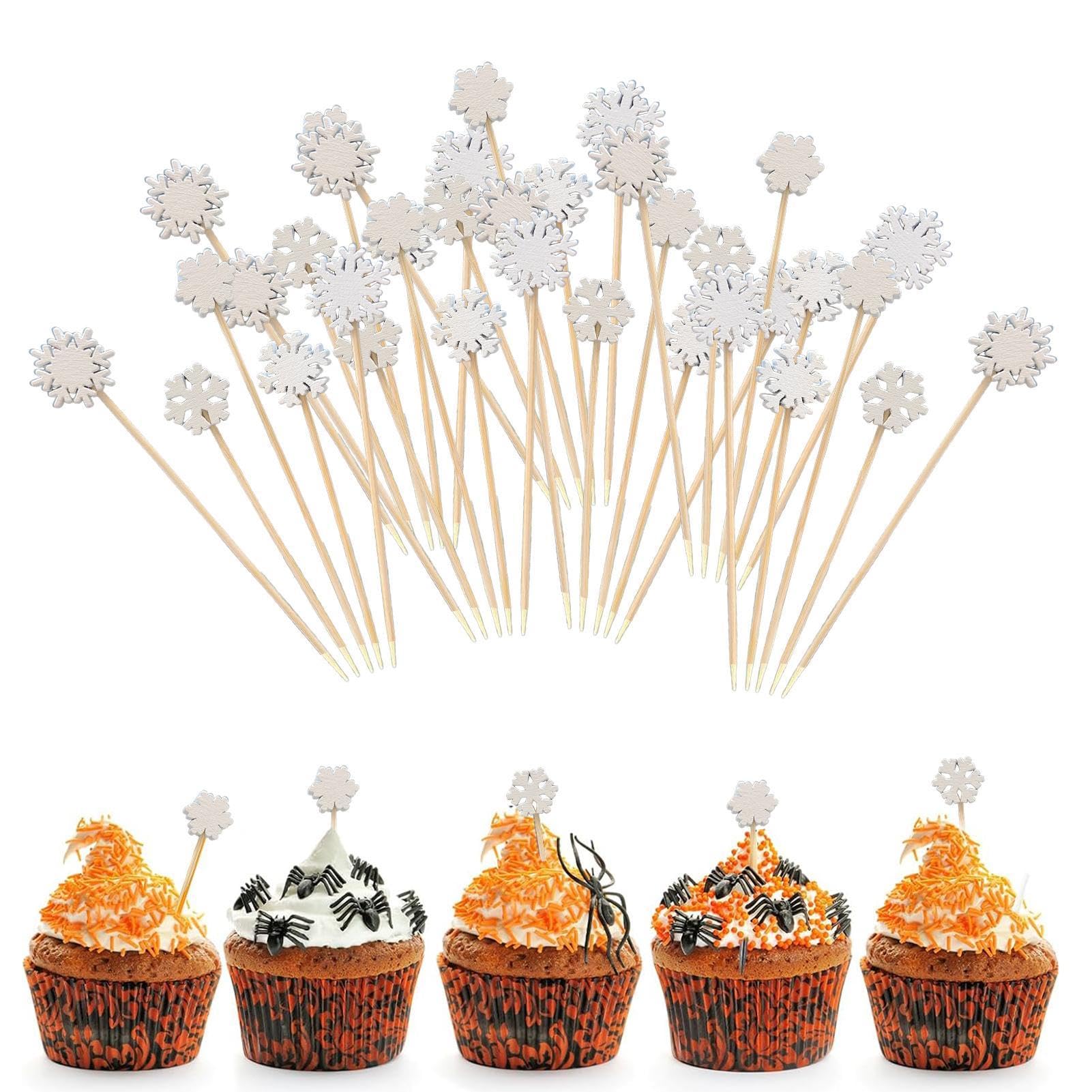 100Pcs Christmas Cocktail Picks - Xmas Tree Santa Snowflake Appetizer Skewers for Holiday Parties, Fruit Decorations & Cocktail Garnishes | Perfect for Christmas Buffets, Dessert Displays & Festive Gatherings