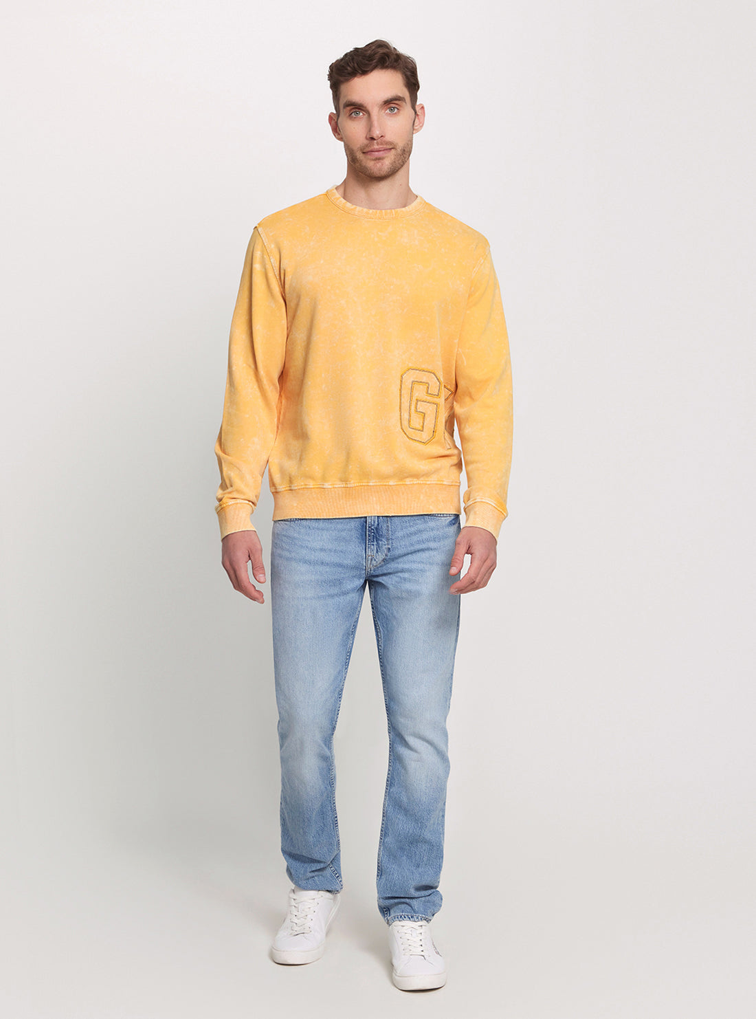 Eco-Friendly Yellow Logo Jumper Sweater - Soft Cotton Pullover for Men & Women | Perfect for Casual Wear, Outdoor Activities & Layering in Fall/Winter