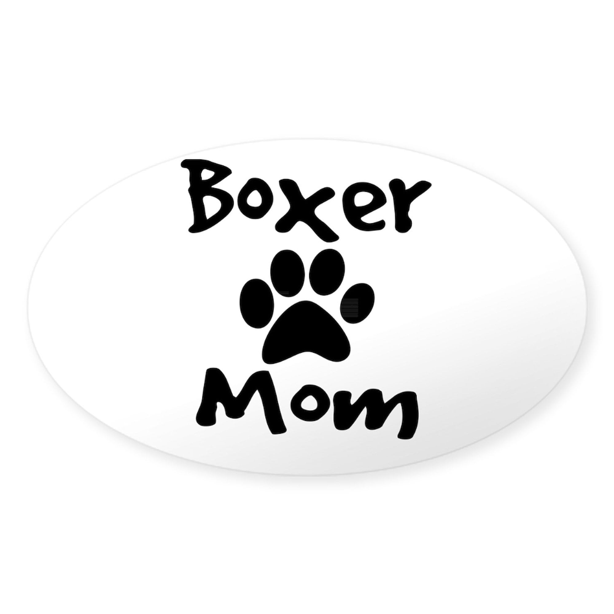 Boxer Mom Car Sticker - Oval Bumper Decal for Pet Lovers