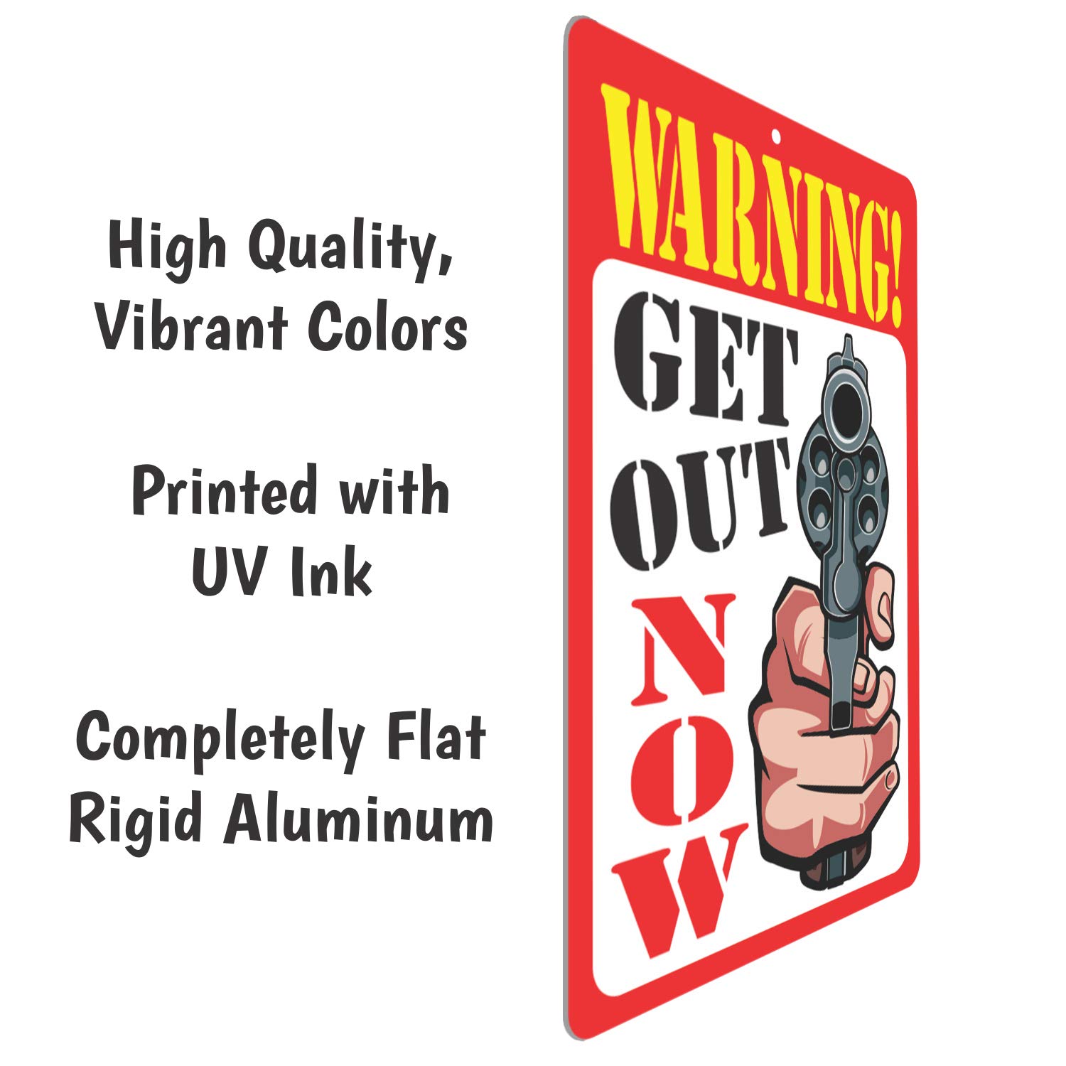 ATX Custom Funny Warning Sign - 'Get Out Now' for Home, Office & Garage - Durable Outdoor & Indoor Use