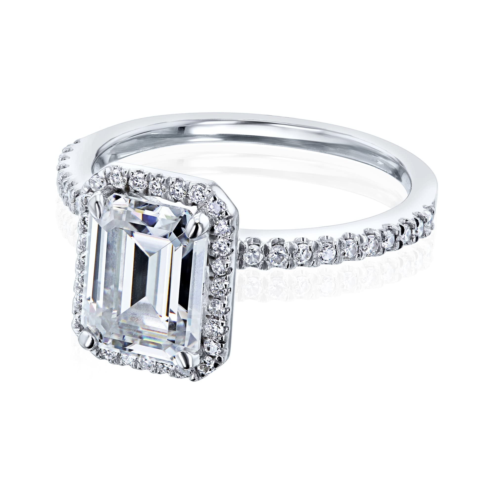 Kobelli 2 Carat Total Weight Emma Moissanite & Lab Grown Diamond Engagement Ring - DEF Color VS Clarity - Perfect for Proposals, Weddings & Anniversary Gifts