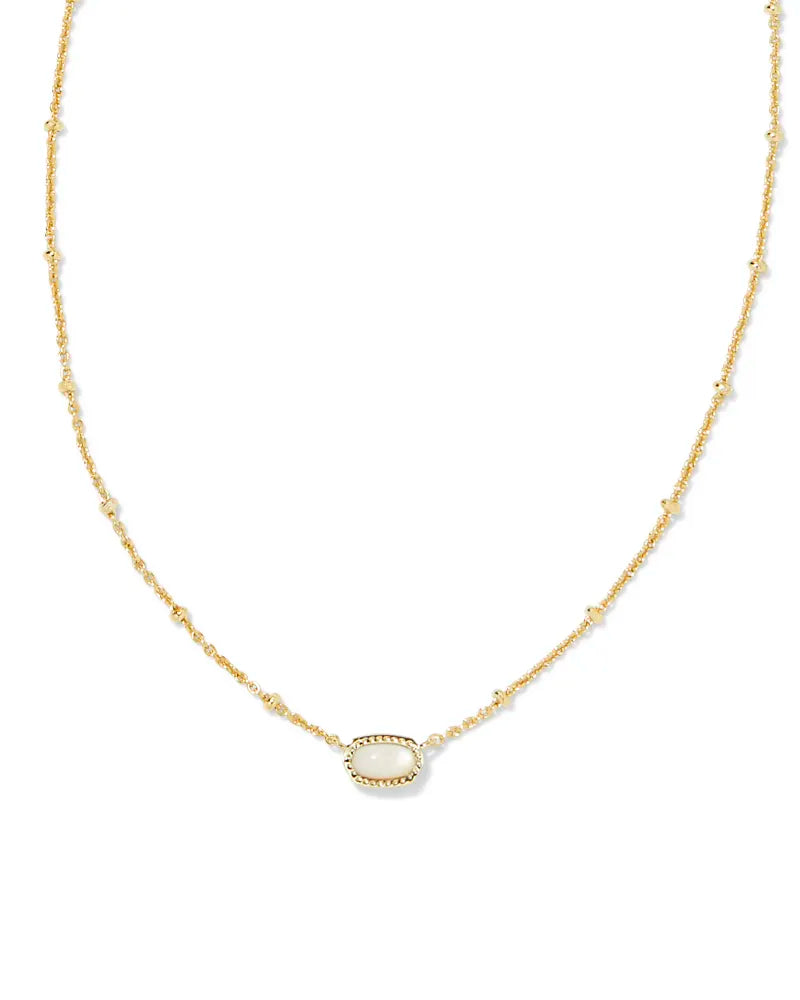 Mini Elisa Gold Satellite Short Pendant Necklace - Ivory Mother of Pearl Jewelry for Women | Elegant Gift for Birthday, Anniversary & Special Occasions