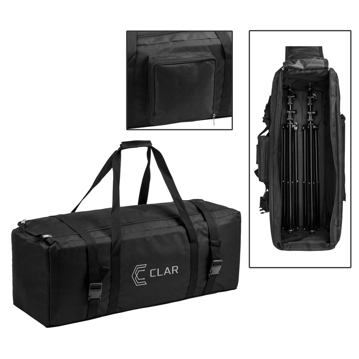 CLAR 2-Light SoftBox Photography Lighting Kit with 5500K Fluorescent Bulbs, Adjustable Stands & Carrying Case - Professional Continuous Cool Lighting for Studio, Portrait, YouTube & Video Production