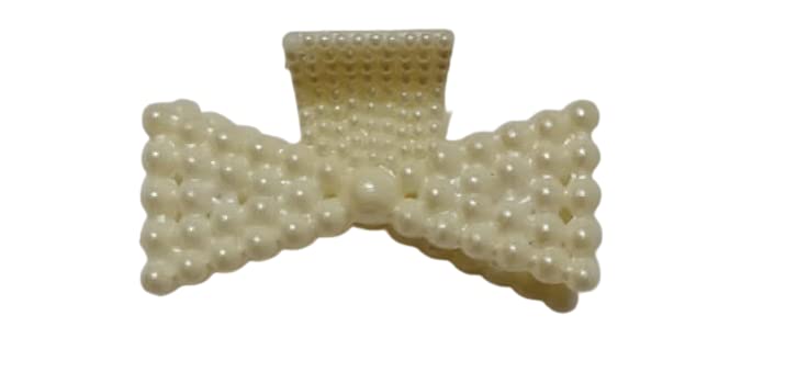 White Hair Claw Clips for Women & Girls - 4 Pack | Strong Grip Hair Accessories for Ponytail, Bun & Updo Hairstyles | Perfect for Home, Office & Special Occasions