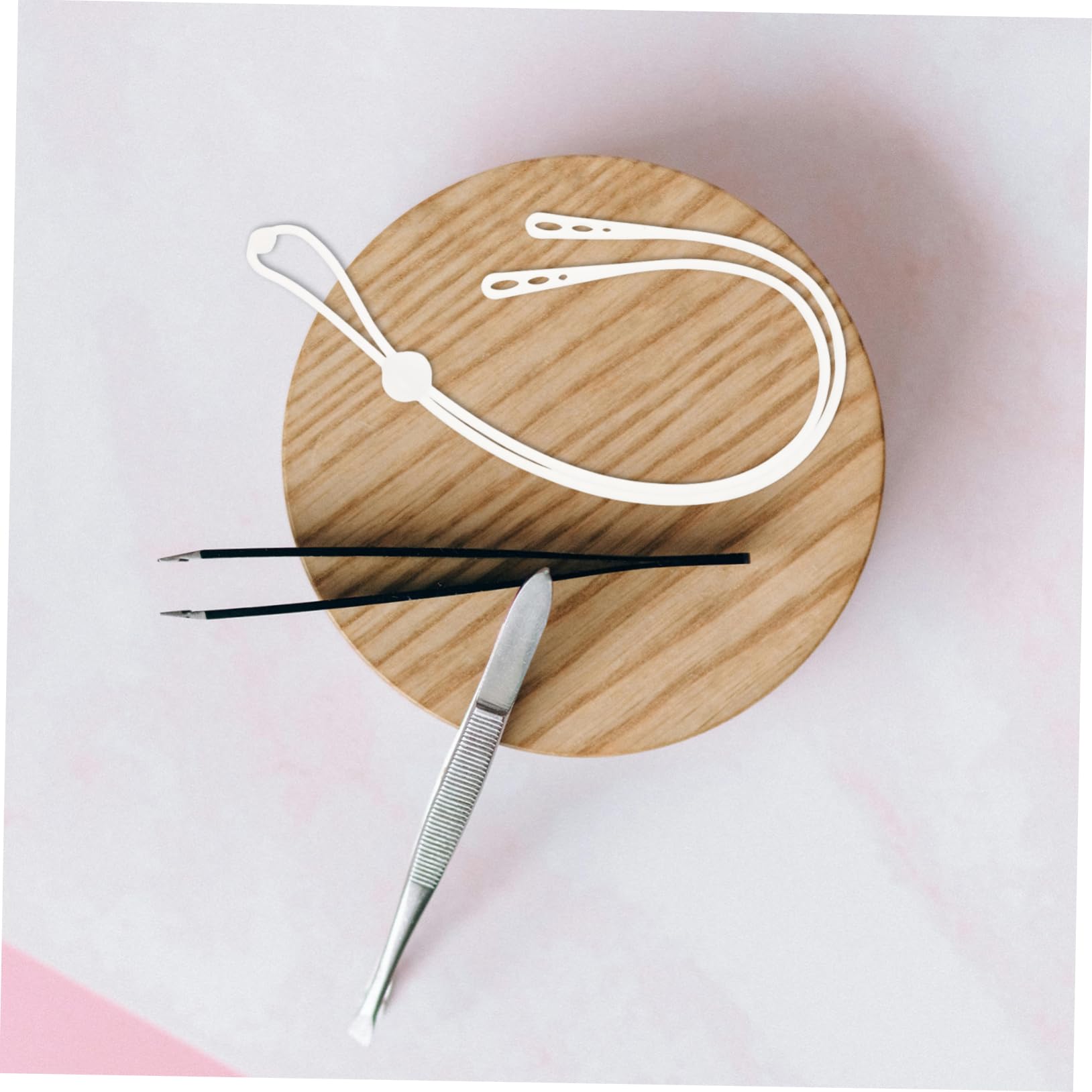 Professional Eyelash Tweezers with Silicone Wristband - Lash Extension & Makeup Tool Kit - White - Perfect for Salon, Home Use & DIY Eyelash Applications