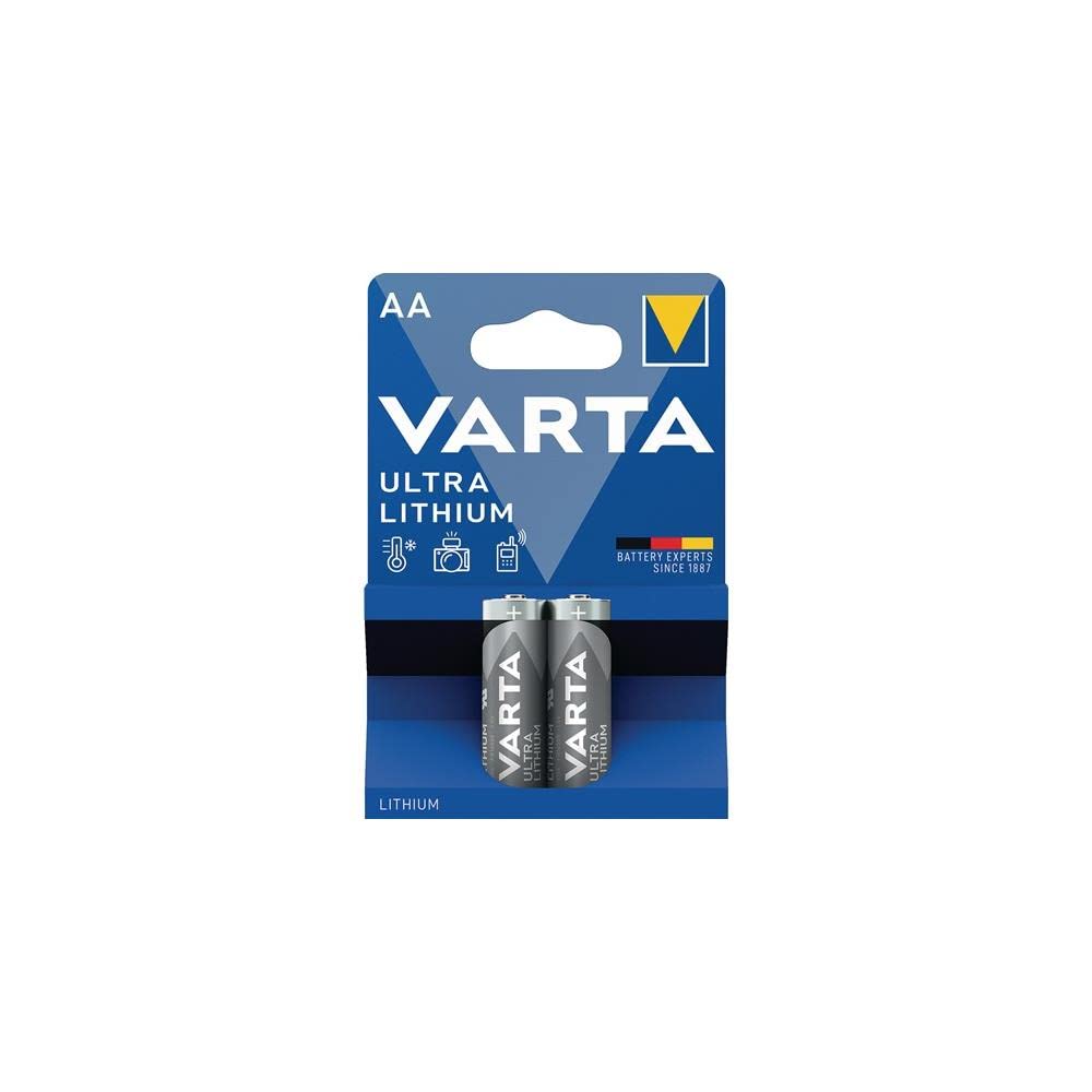 VARTA AA Ultra Lithium Batteries 1.5V - 2 Pack - Long Lasting Power for Digital Cameras, Toys, GPS Devices - Perfect for Sports, Outdoor Adventures & Emergency Preparedness