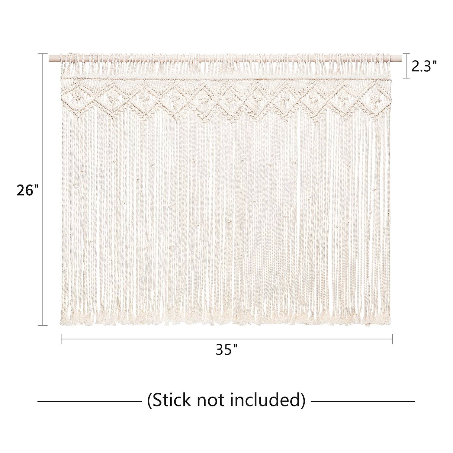 Handwoven Macrame Wall Hanging Curtain Set of 2 - Boho Room Divider, Wedding Backdrop, Closet Door Decor for Bedroom, Nursery & Bohemian Home Decor