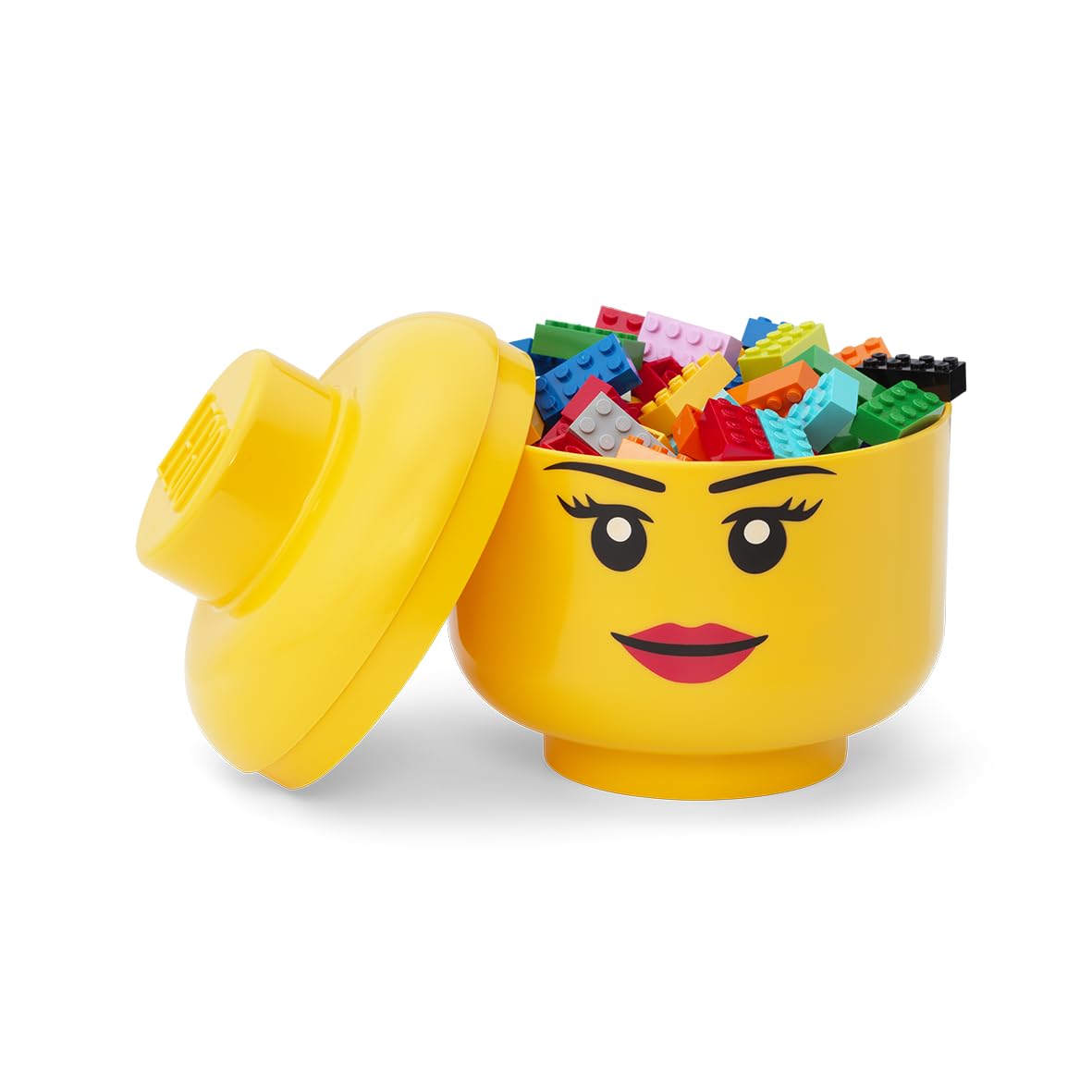 LEGO Storage Heads Stackable Toy Organizer - Buildable Bins for Kids' Toys & Accessories (6.3x6.3x7.28in) - Holds 250 Bricks - Perfect for Playroom Organization & LEGO Brick Storage