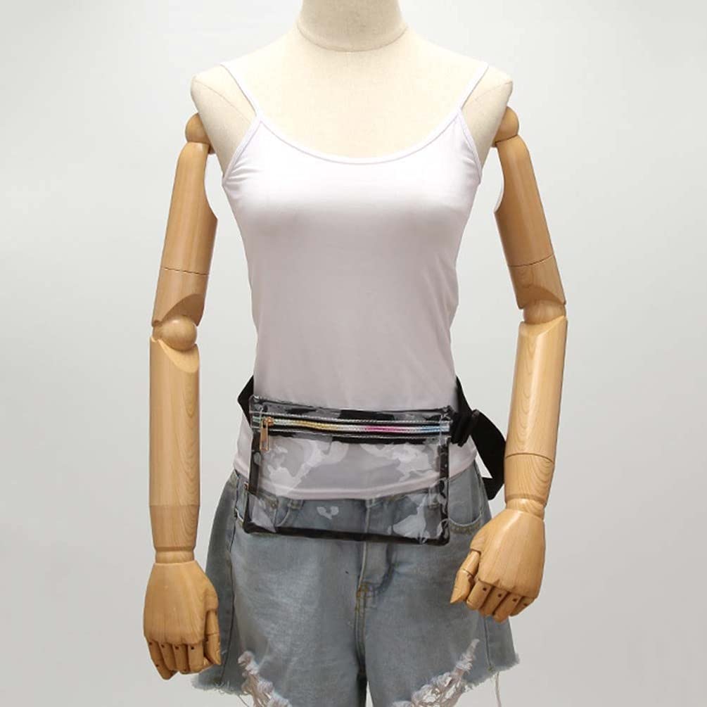 Clear Transparent Waist Fanny Pack for Men & Women - Waterproof Travel Belt Bag for Beach, Gym, Running & Outdoor Activities