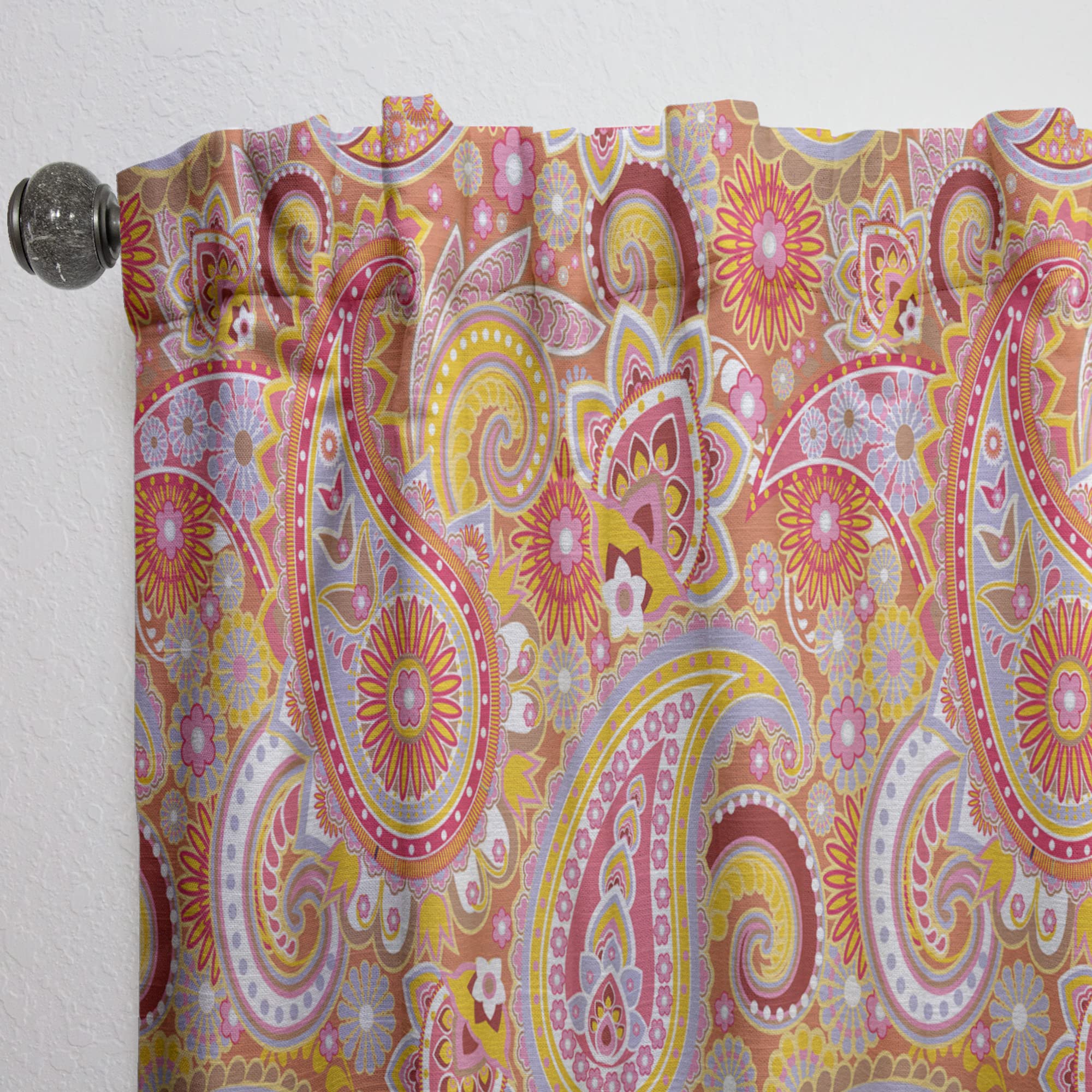 DesignQ Asian-Inspired Thermal Insulated Curtains - Traditional Pattern Single Panel (52x108) for Bedroom & Living Room - Home Decor & Window Treatments for Energy Efficiency