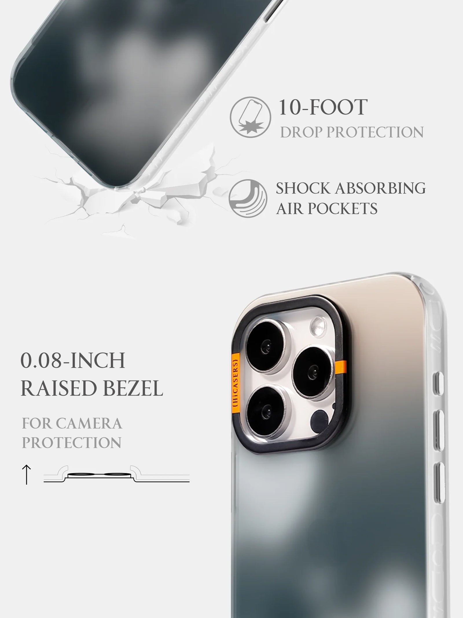 Monochrome Radiance Iridescent Phone Case - Grey | Sleek & Durable Protective Cover for iPhone & Samsung | Perfect for Everyday Use, Travel & Style