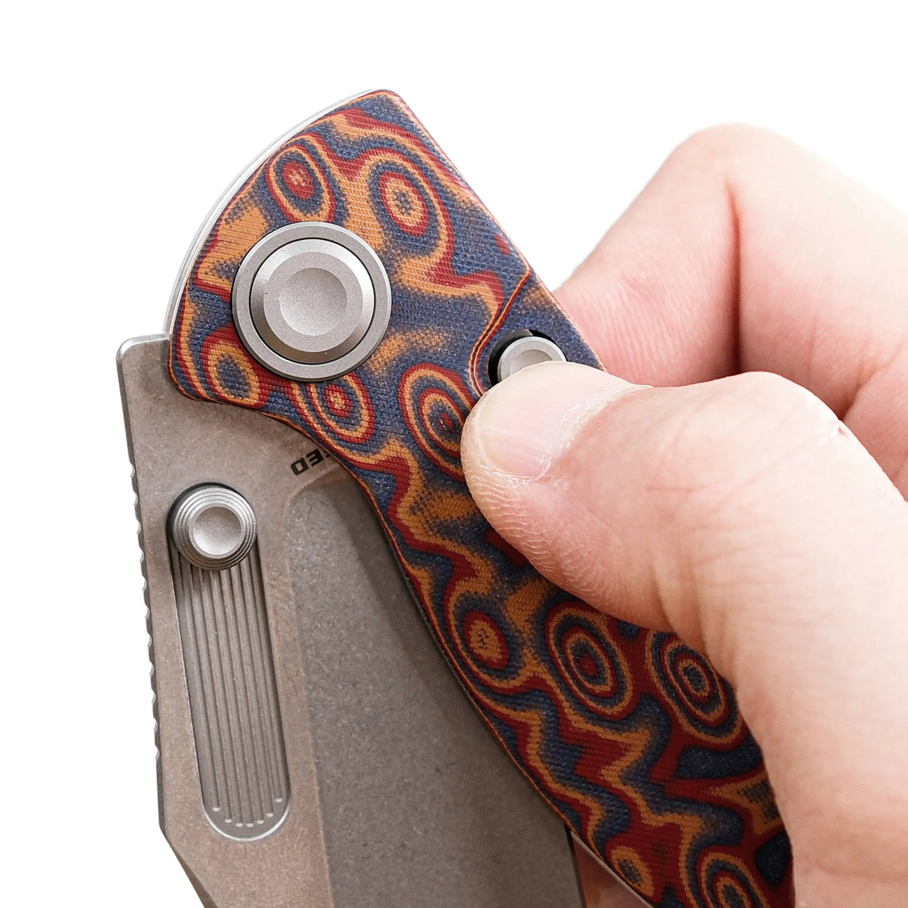 Naga Copper Raindrop Micarta Pocket Knife with S35VN Steel Blade - EDC, Camping, Outdoor Survival & Everyday Carry Tool (Model A3904)