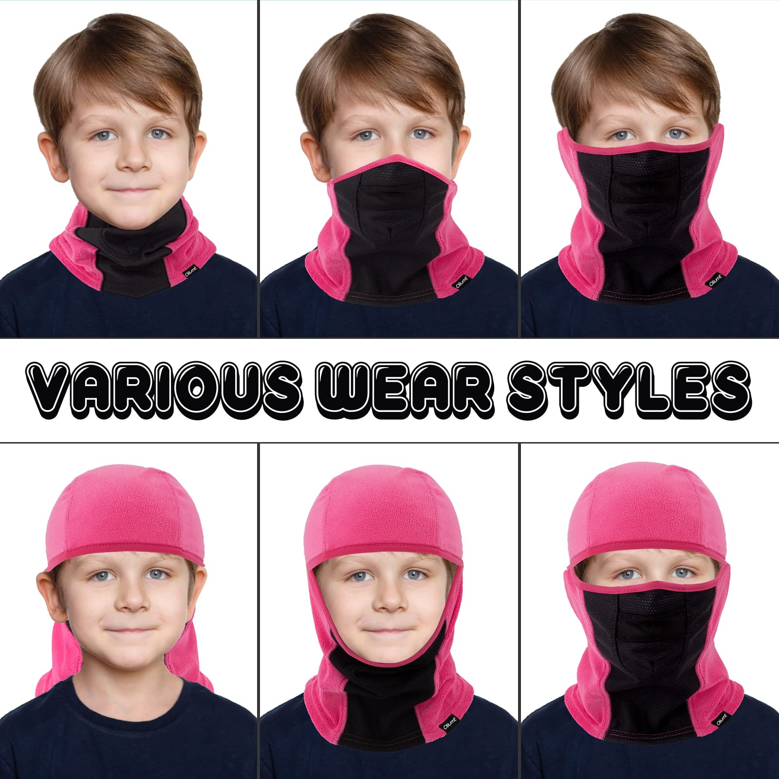Breathable Kids Balaclava Ski Mask - Windproof Winter Face Mask & Neck Warmer for Boys & Girls - Perfect for Skiing, Running, Cycling & Outdoor Winter Activities