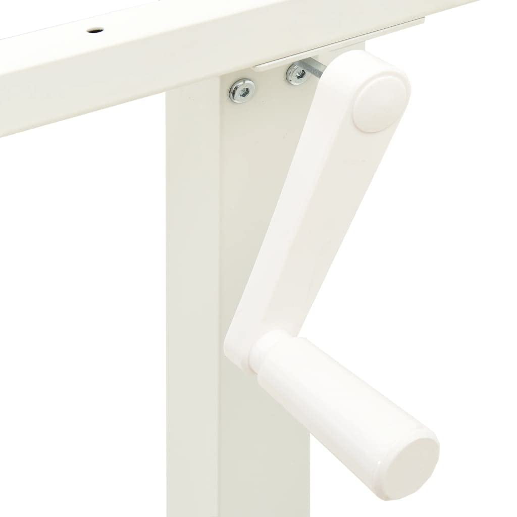 CHARMMA Manual Height Adjustable Standing Desk Frame - Hand Crank Adjustable Workstation for Home Office (White) - Perfect for Remote Work, Study & Ergonomic Workspace Setup