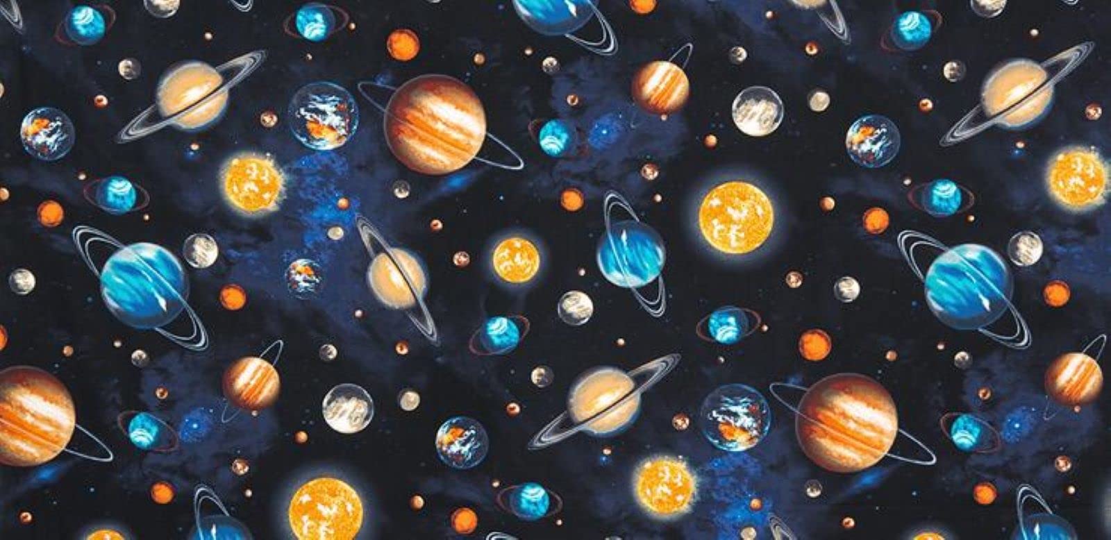 Robert Kaufman Stargazers AGW 14606 11 Royal Planets Cotton Fabric - Premium Quilting Material for DIY Crafts, Home Decor & Fashion Projects | Perfect for Quilts, Dresses & Scrapbooking