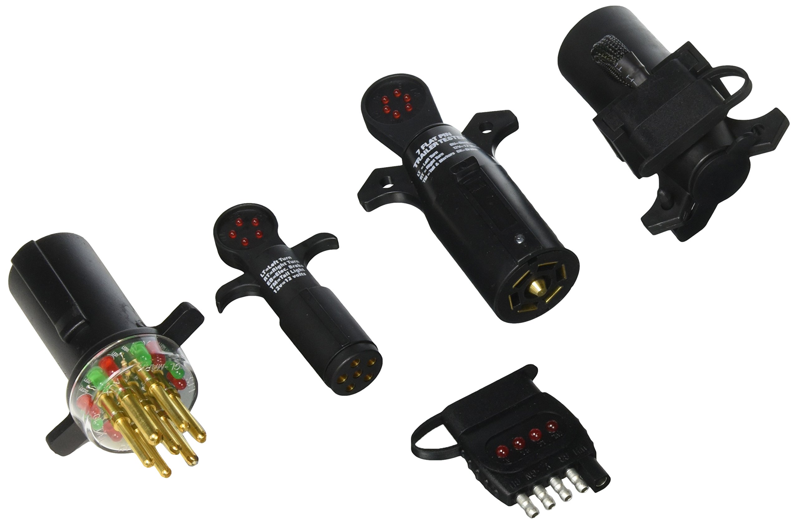 TSTPK1 Vehicle-Side Trailer Circuit Tester Kit - Professional 7-Way RV & Truck Electrical Diagnostic Tool for Brake Lights, Turn Signals & Wiring - Essential for Mechanics, Truckers & DIY Auto Repair