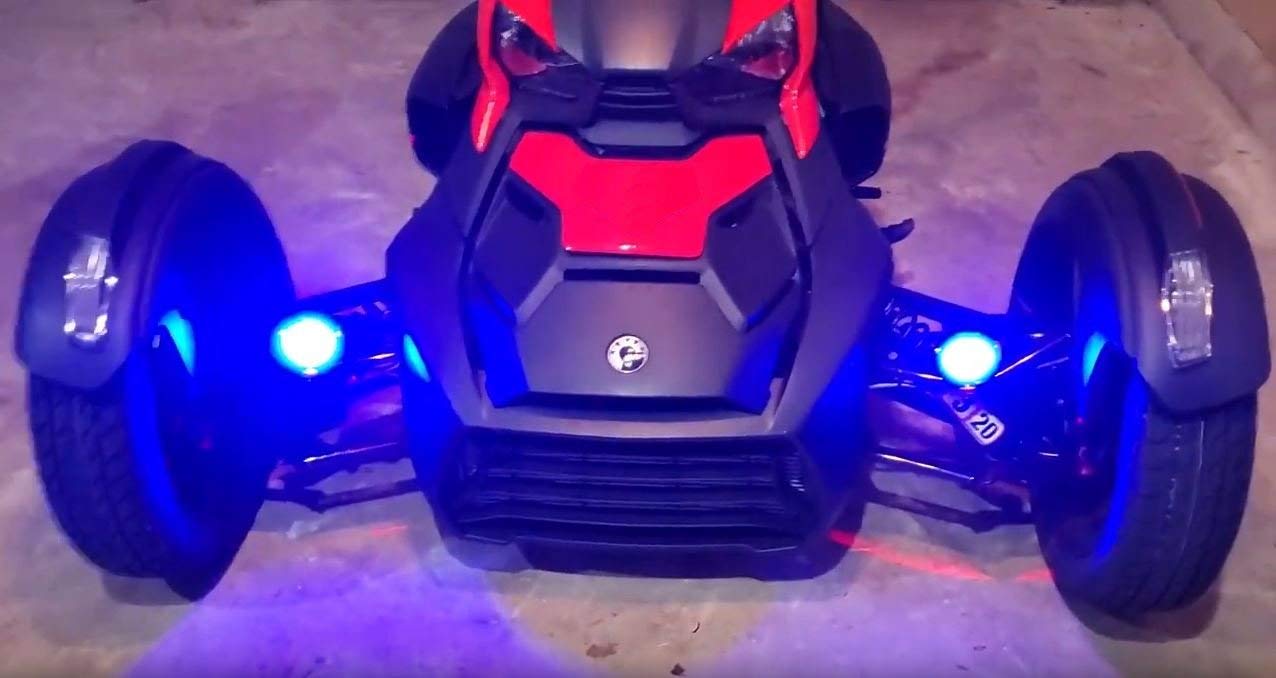 Can-Am Ryker Spyder F3 RT RS ST F3-P Blue LED Auxiliary Driving Fog Lights - Waterproof Off-Road Lights for Night Driving & Adventure Riding