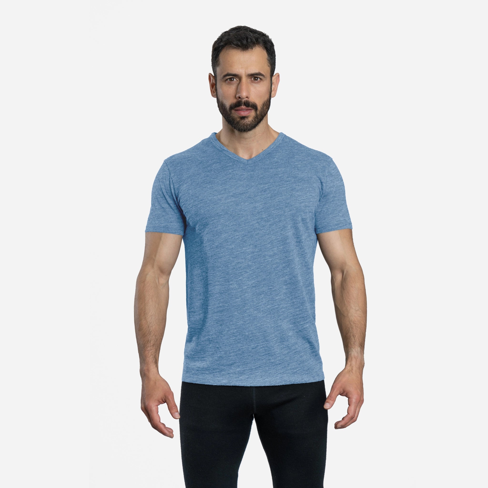 Ultralight Men's Alpaca Wool V-Neck T-Shirt - 160 GSM Soft Breathable Tee for Outdoor Hiking & Casual Wear