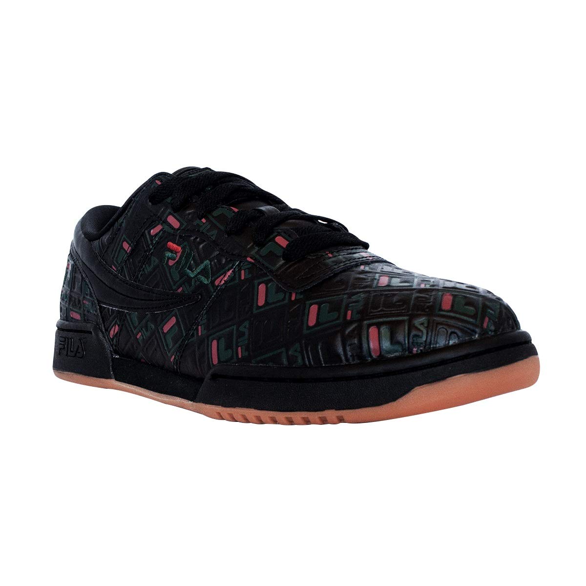Fila Men's Original Fitness Leather Classic Sneakers - Black, Green, Red - Size 9.5 M US - Retro Running Shoes for Gym, Workout & Casual Wear