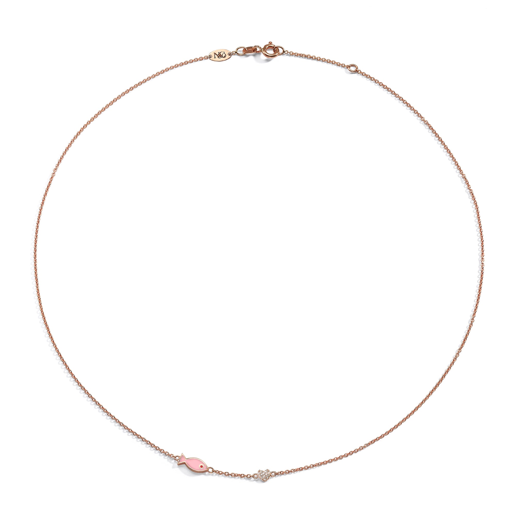 Light Pink Fish Heart Necklace - Dainty & Unique Jewelry for Women | Perfect Gift for Valentine's Day, Anniversary & Everyday Wear