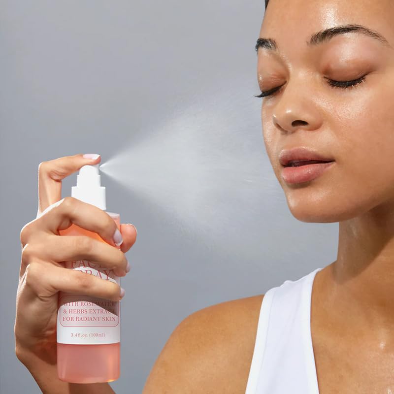 Rose & Mint Facial Moisturizing Spray Toner - Hydrating & Refreshing for Dry Skin - Perfect for Travel, Gym & Daily Skincare Routine