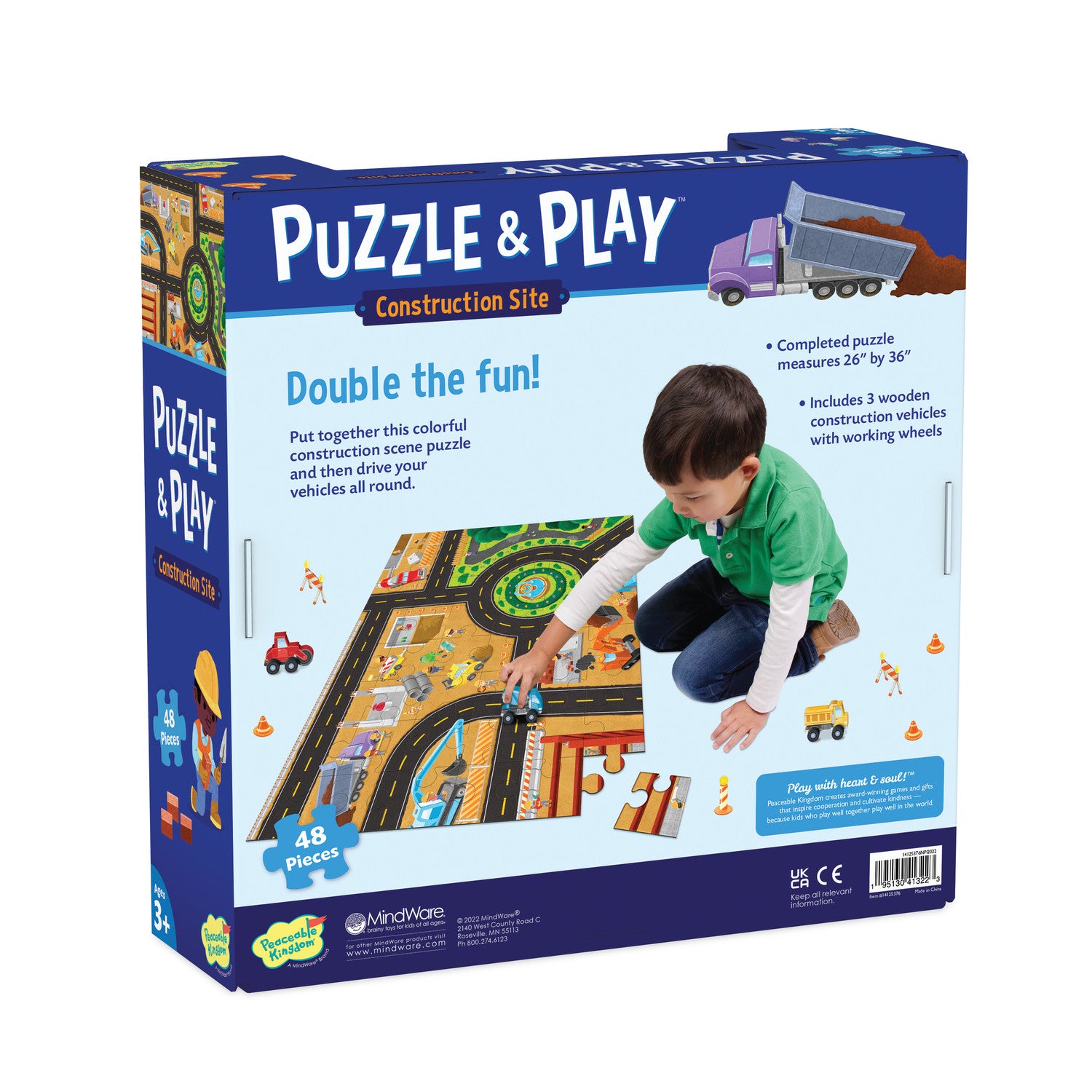 Peaceable Kingdom Construction Site Puzzle & Play Set – Fun Educational Toy for Kids, STEM Learning Activity – Perfect for Preschoolers & Toddlers at Home or Classroom