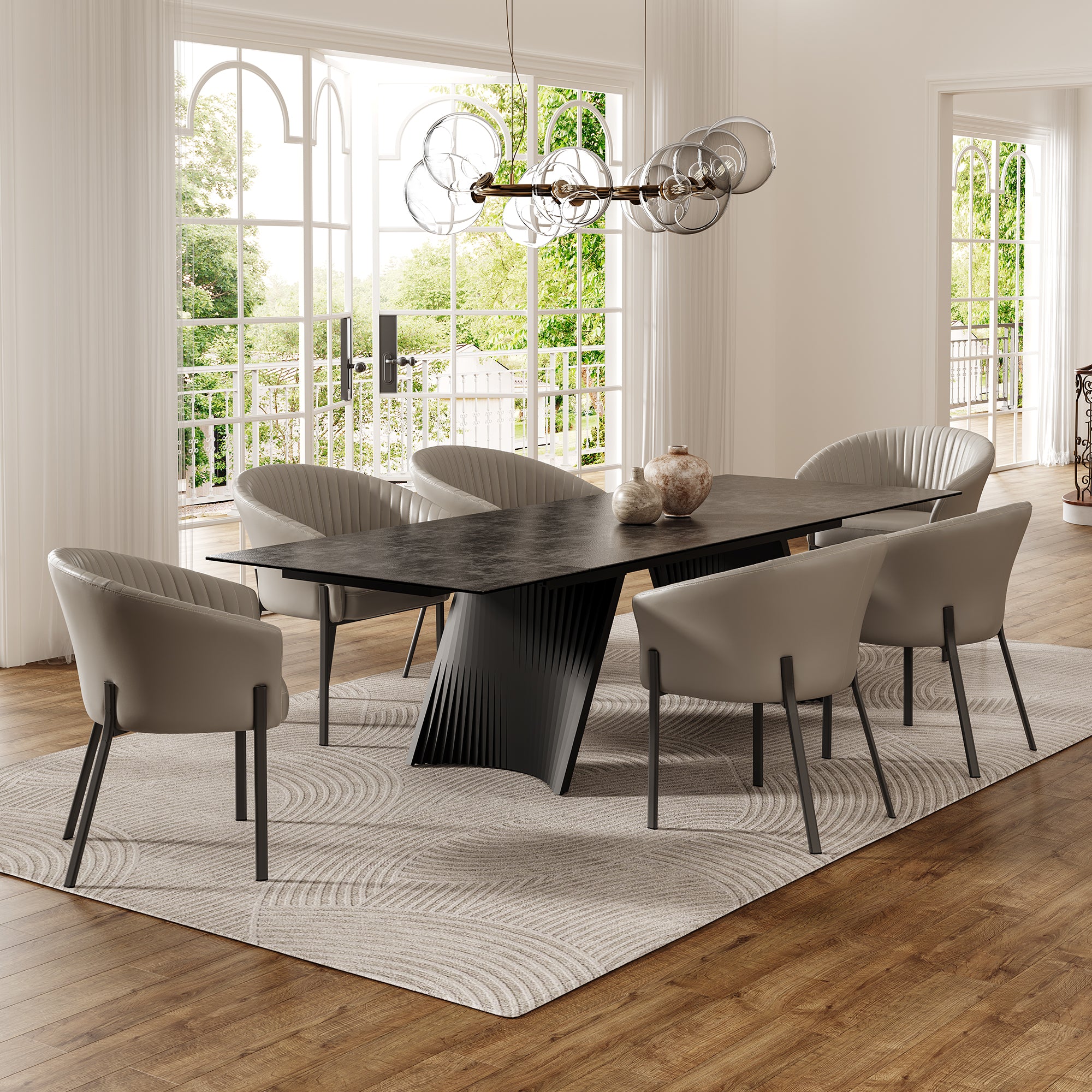 Dark Gray Upholstered Arm Dining Chair with Jade Accents - 1 PC, Modern Comfort for Dining Room, Kitchen, or Office