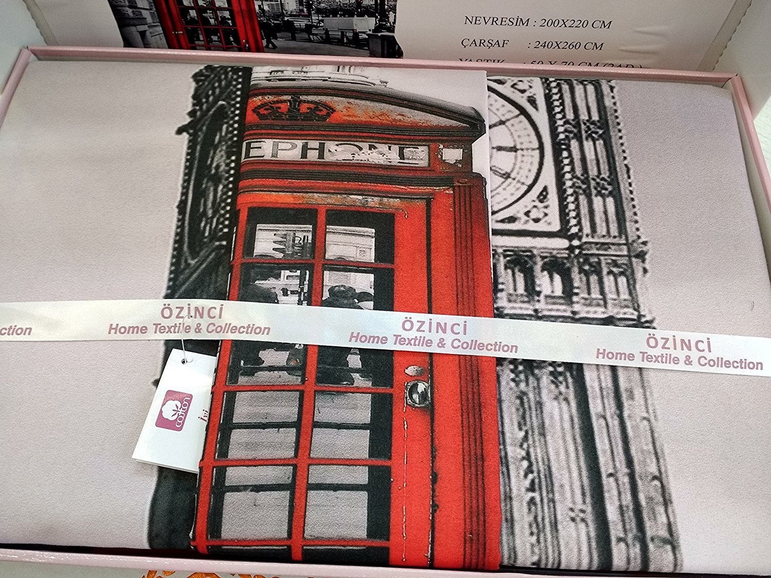 3D London Themed Duvet Cover Set - Big Ben & Telephone Box Design - Full/Queen Size Bedding - Perfect for UK Themed Bedrooms & Travel Enthusiasts