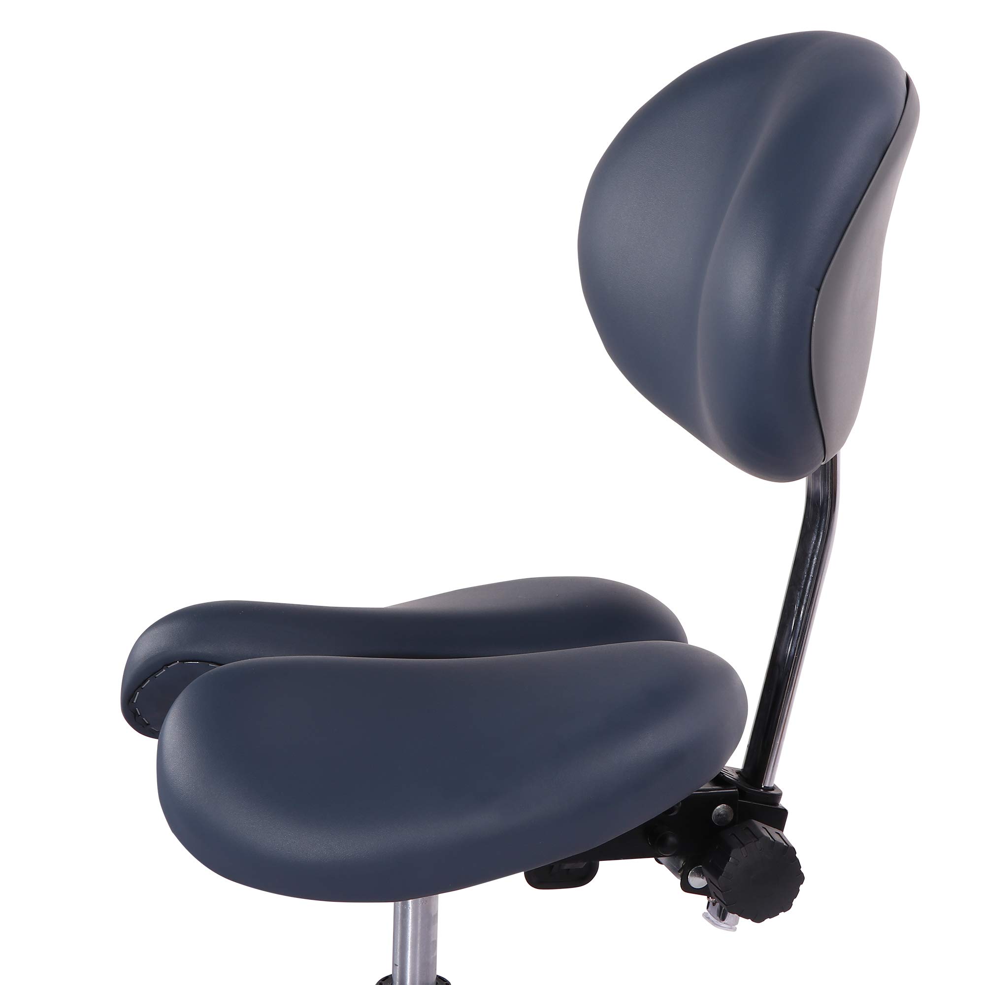 Master Massage Berkeley Split Seat Saddle Stool with Adjustable Backrest & Dual Tilting Options - Royal Blue | Perfect for Chiropractors, Massage Therapists & Office Ergonomics
