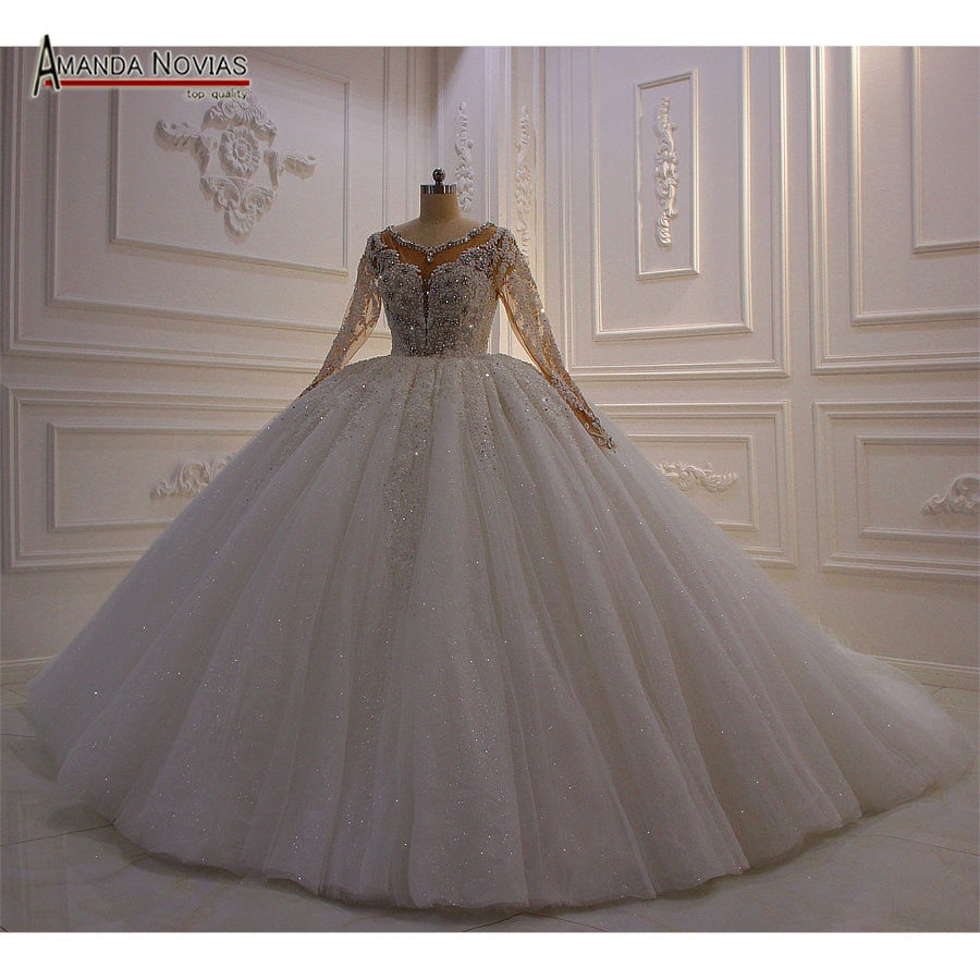 2021 New Design Full Beading Puffy Wedding Gowns - Real Sample Bridal Dress at Best Price | Perfect for Church Weddings, Beach Ceremonies & Formal Receptions