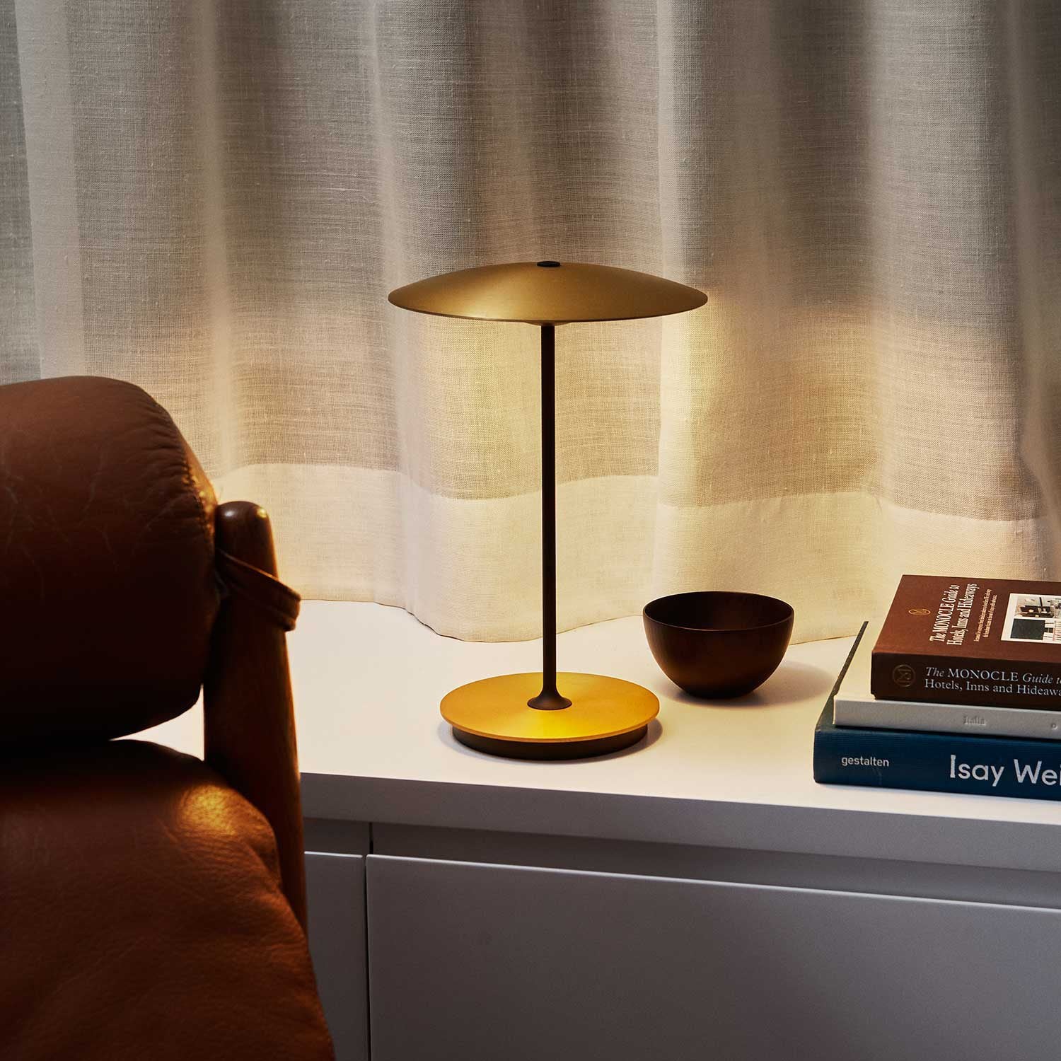Ginger Table Lamp - Modern LED Night Light for Bedroom, Living Room, and Office - Warm White Lighting for Reading, Relaxation, and Decor
