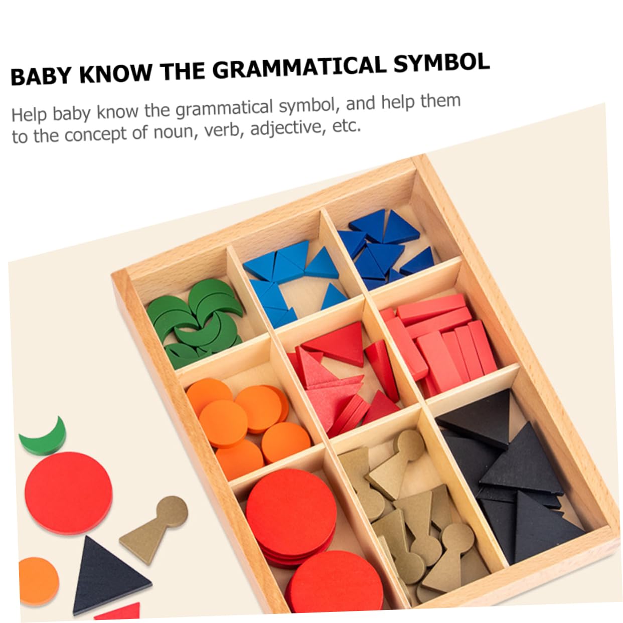HAPINARY Montessori Wooden Puzzle Toy - Educational Grammar Symbols & Shapes Learning Aid for Kids | Cognitive Development, Homeschooling & Classroom Activities