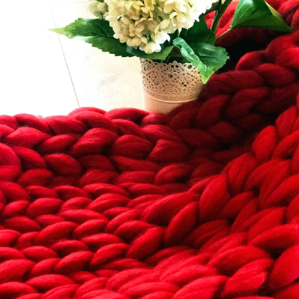 Super Soft Handmade Chunky Knit Acrylic Throw Blanket for Bed, Sofa & Couch - Cozy Home Decor Gift for Christmas, Bedroom, Living Room & Winter Warmth