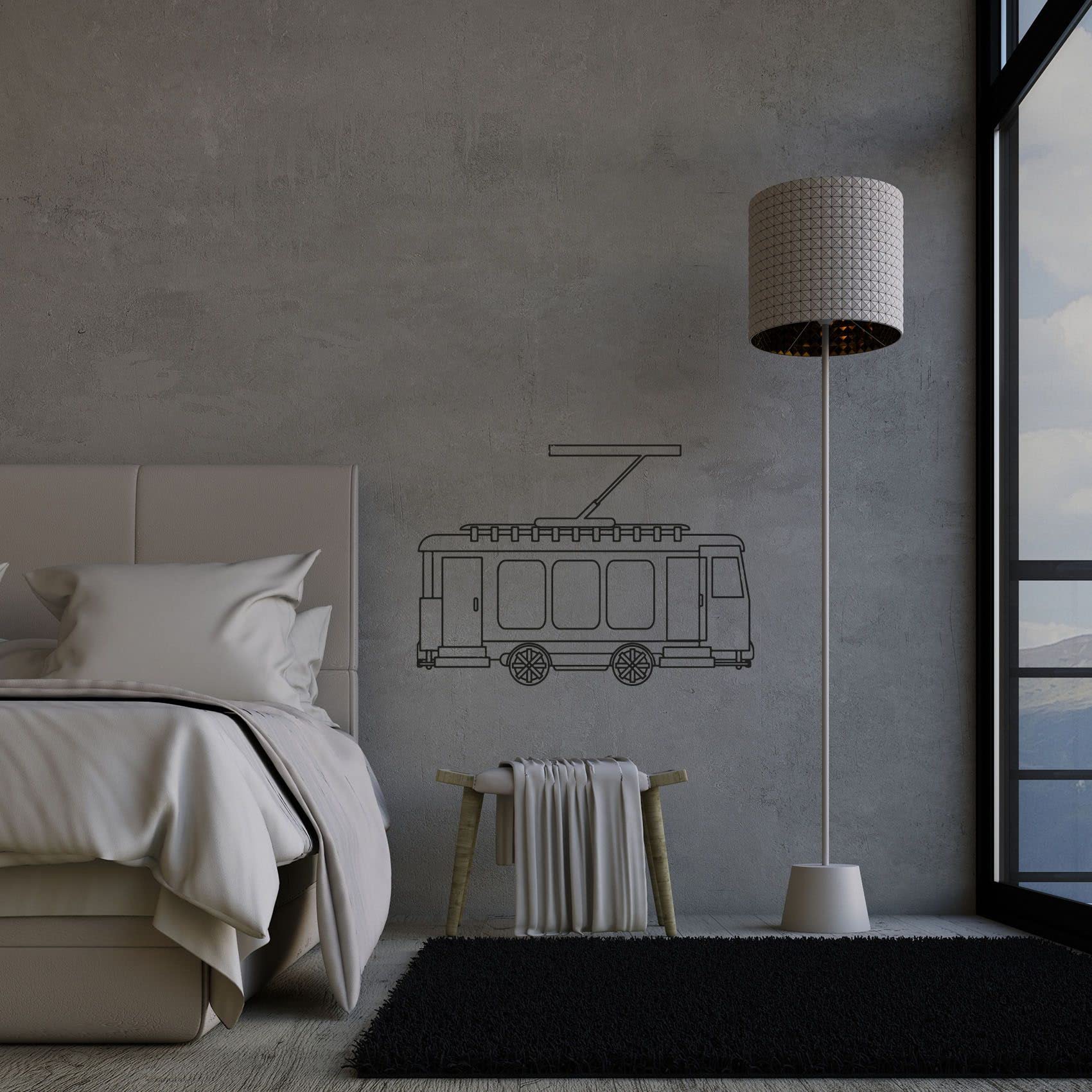 Modern Subway Train Silhouette Vinyl Wall Sticker - 14x20 Inch Train Themed Wall Art Decal for Kids Room, Boys & Girls Bedroom, Living Room & Home Décor - Perfect for Train Lovers & Railway Enthusiasts